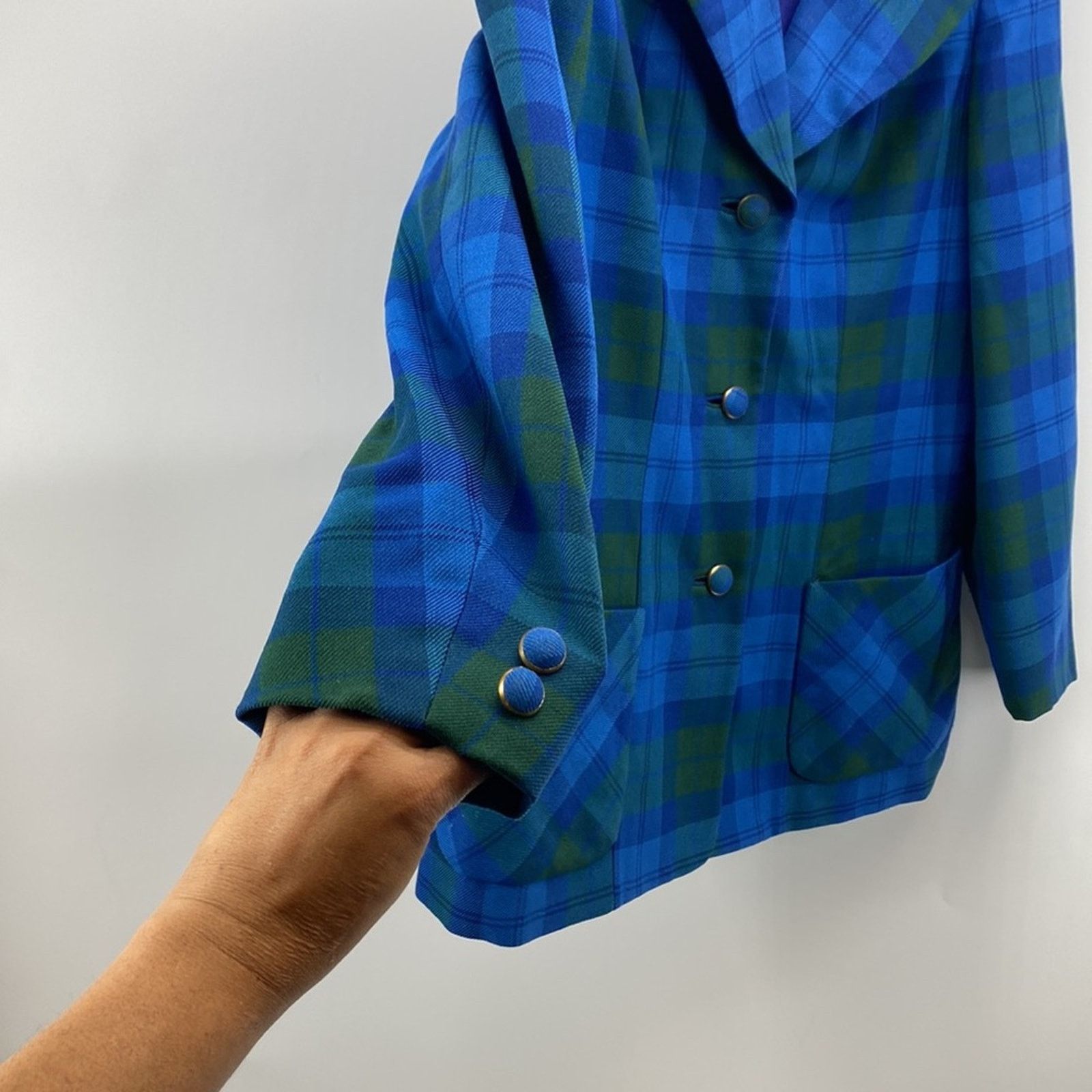 Vintage Vintage Al Jean wool plaid fitted blazer 80s academia size S Size S / US 4 / IT 40 - 9 Thumbnail