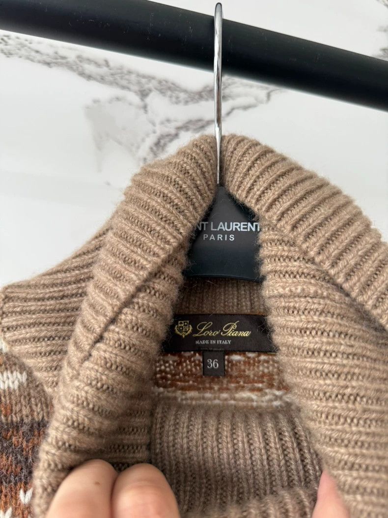 Loro Piana LORO PIANA Half high collar, Fair Isle knit, jacquard, hig Size S / US 4 / IT 40 - 4 Thumbnail