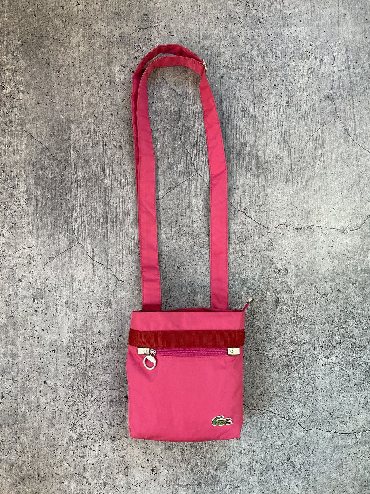Lacoste × Vintage Vintage Lacoste Y2K pink messenger glamour bag🎀 Size ONE SIZE - 1 Thumbnail