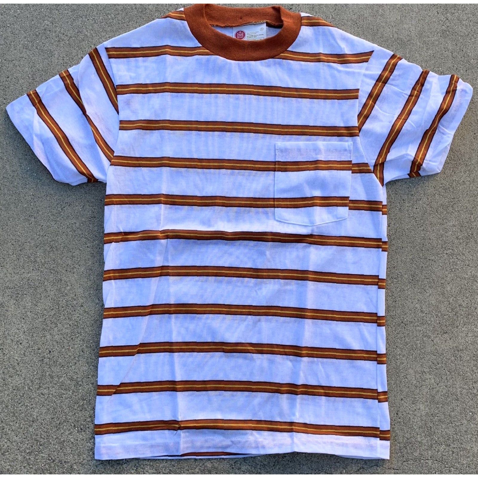Sears VINTAGE Kings Road Sears Mens Store striped pocket t shirt single stitch Size S Size US S / EU 44-46 / 1 - 6 Thumbnail
