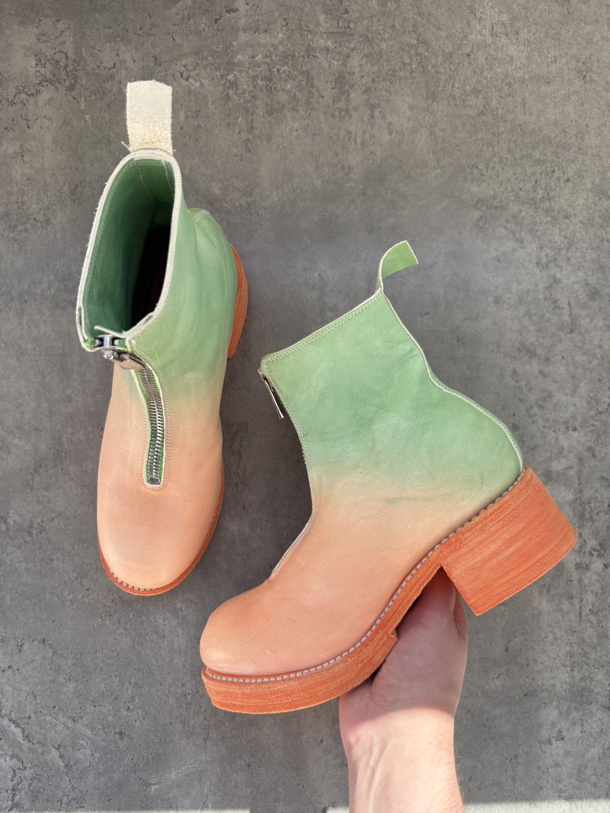 Guidi Guidi two tone full leather ankle boots new never worn Size US 5 / IT 35 - 5 Thumbnail