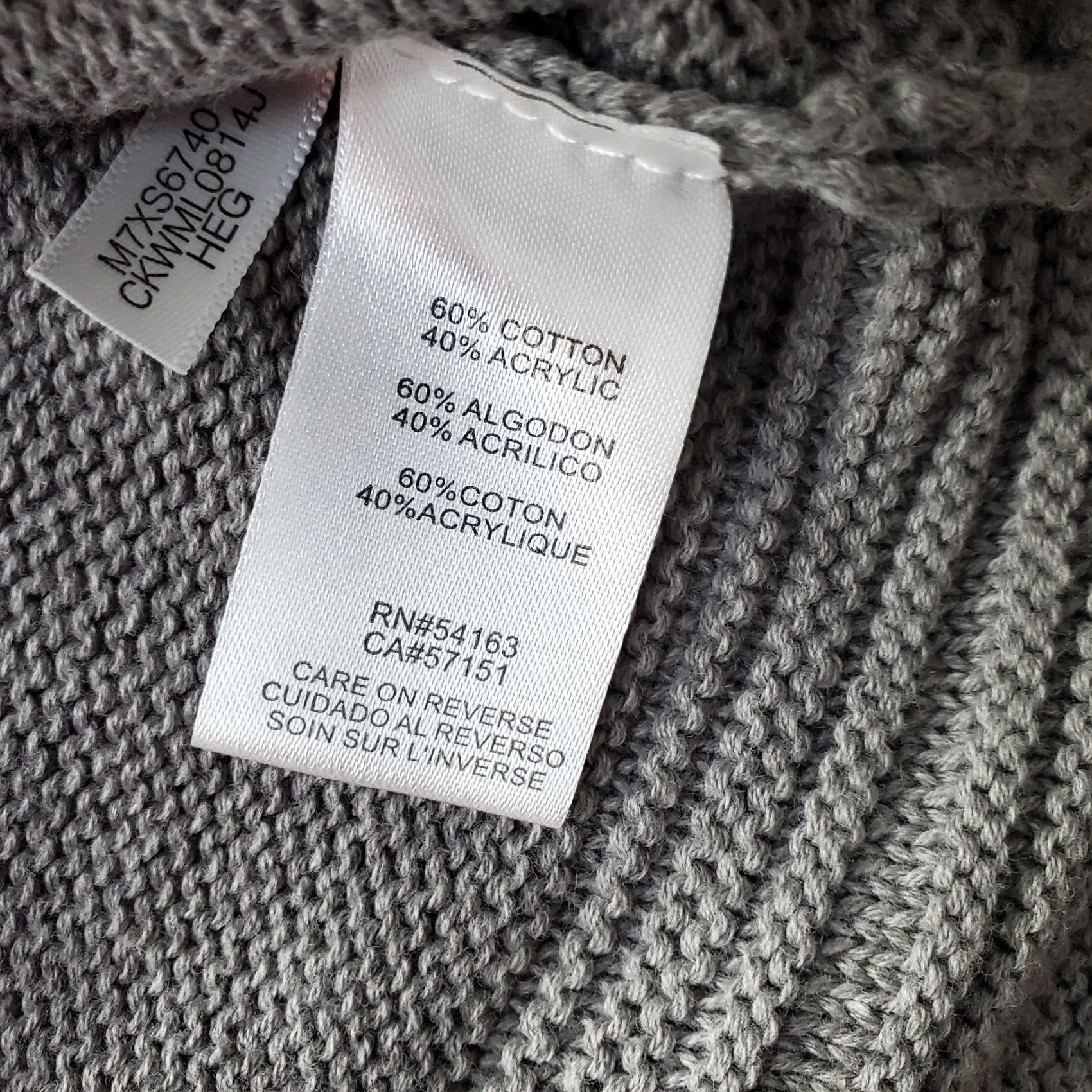 Calvin Klein Calvin Klein Pullover Sweater Womens XL Gray Cotton Knit Long Sleeve Cowl Neck Size XL / US 12-14 / IT 48-50 - 7 Thumbnail