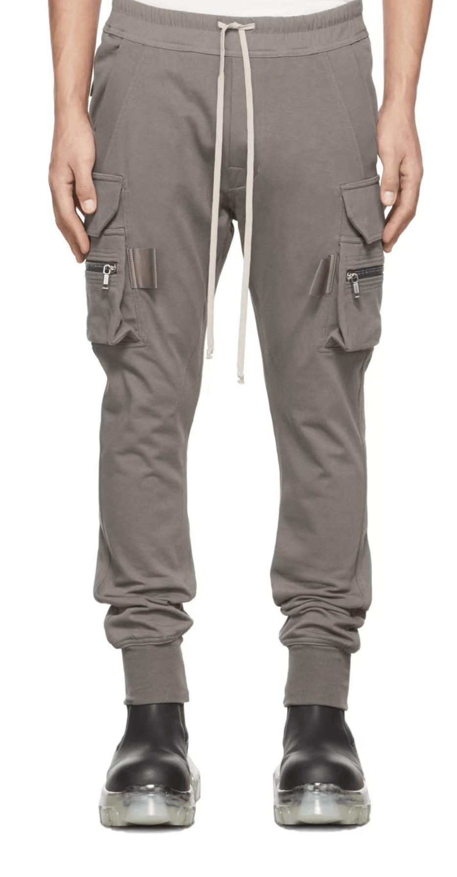 image of Rick Owens Mastodon Joggers in Taupe, Men's (Size 34)