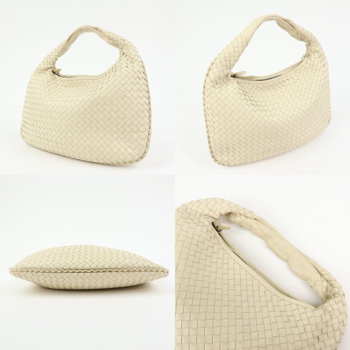 Bottega Veneta Bottega Veneta Intrecciato Lambskin Hobo Bag Cream Size ONE SIZE - 3 Thumbnail