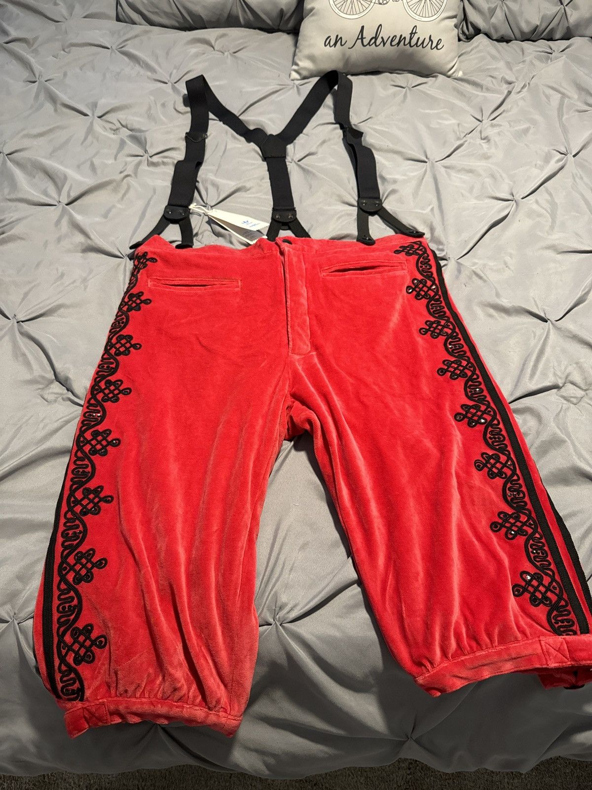 image of Adidas, Jeremy Scott, Matador Suspenders/pants,! in Red, Men's (Size 36)