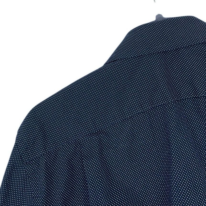 Nordstrom Nordstrom Rack Navy Blue Polka Dot Trim Fit Button Down Size US M / EU 48-50 / 2 - 5 Thumbnail