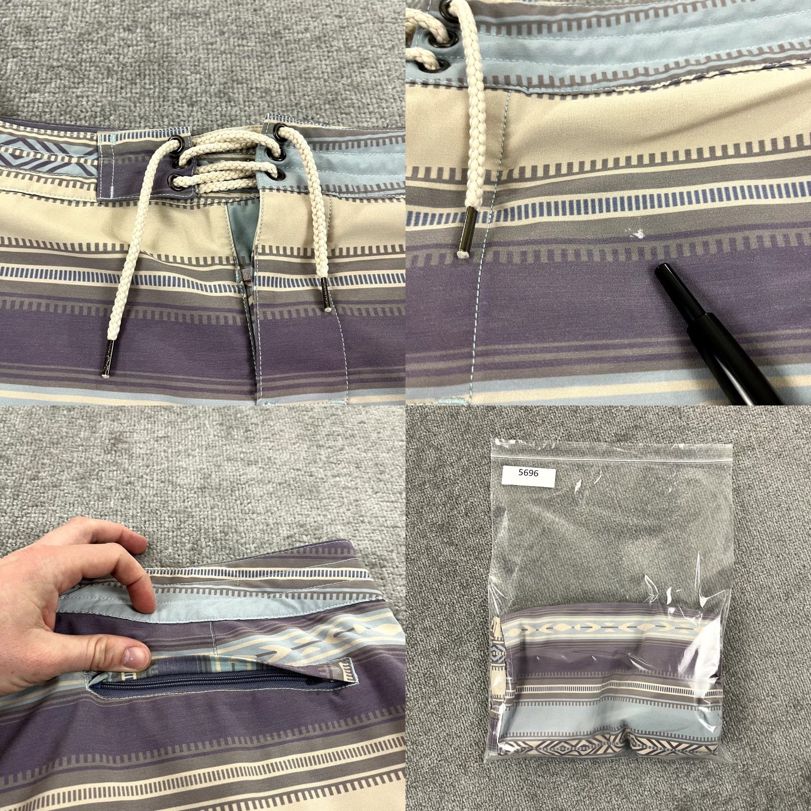 Faherty FAHERTY Swim Trunks Mens Size 40 Multicolor Striped Board Shorts 7" Unlined Drawstring Elastic Waist Men Beach Sports Size US 40 / EU 56 - 8 Thumbnail