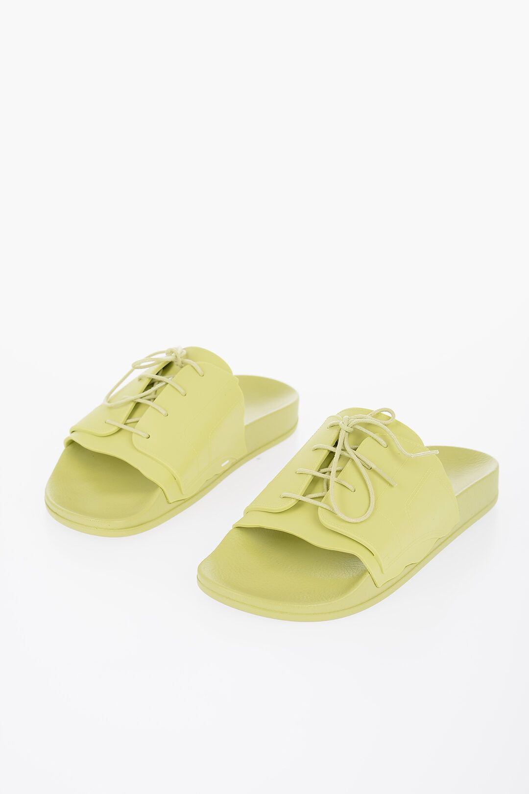 Maison Margiela og1mm1224 Rubber Slides in Acid Green Size US 5 / IT 35 - 2 Thumbnail