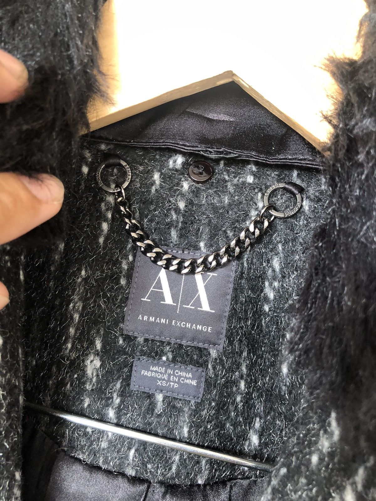 Armani Exchange Armani Exchange Collection Glen Plaid Wool Winter Coat Size XS / US 0-2 / IT 36-38 - 9 Thumbnail