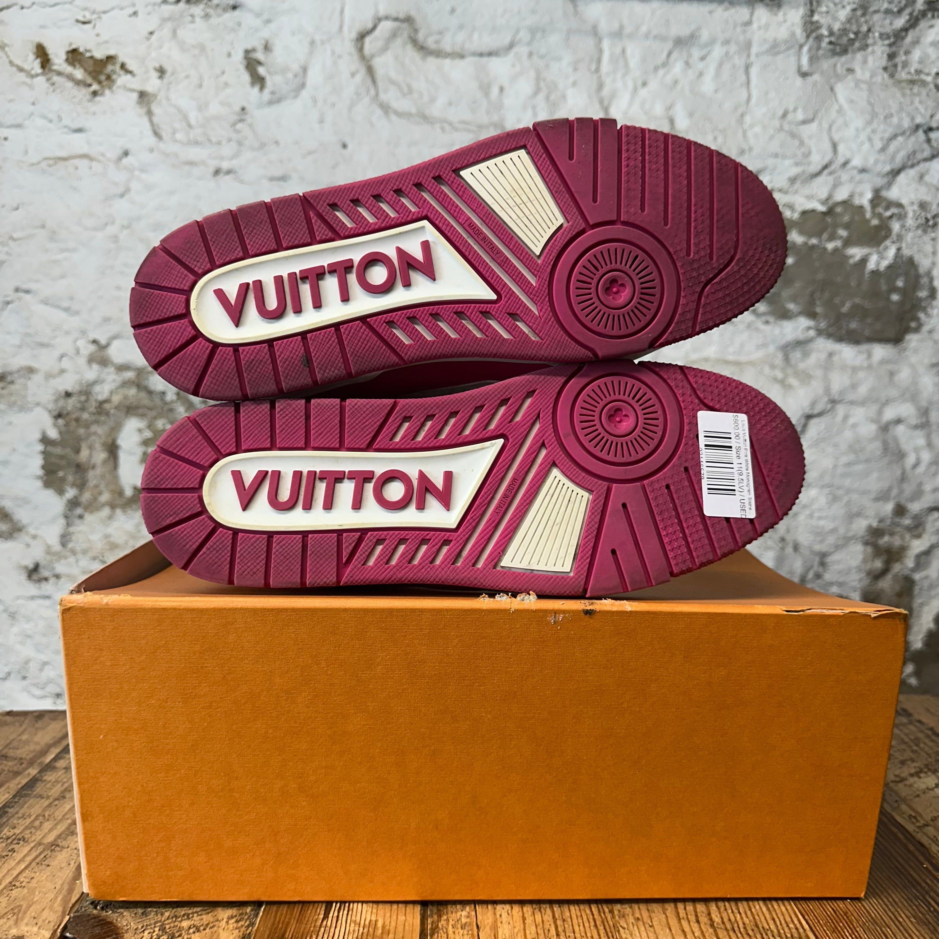 Louis Vuitton Louis Vuitton Pink White Trainer Sneaker Sz 11 (9.5LV) Size US 11 / EU 44 - 5 Thumbnail