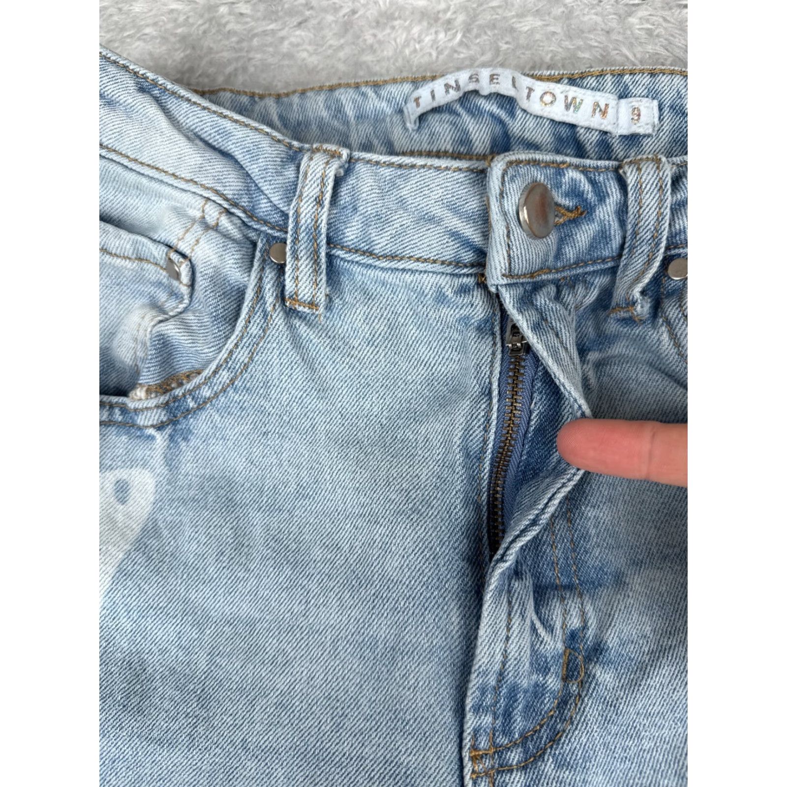 Vintage Vintage Tinseltown Women’s Jeans 9 Light Blue Denim Wide Leg High Rise 28x30 Size 30" / US 8 / IT 44 - 5 Thumbnail