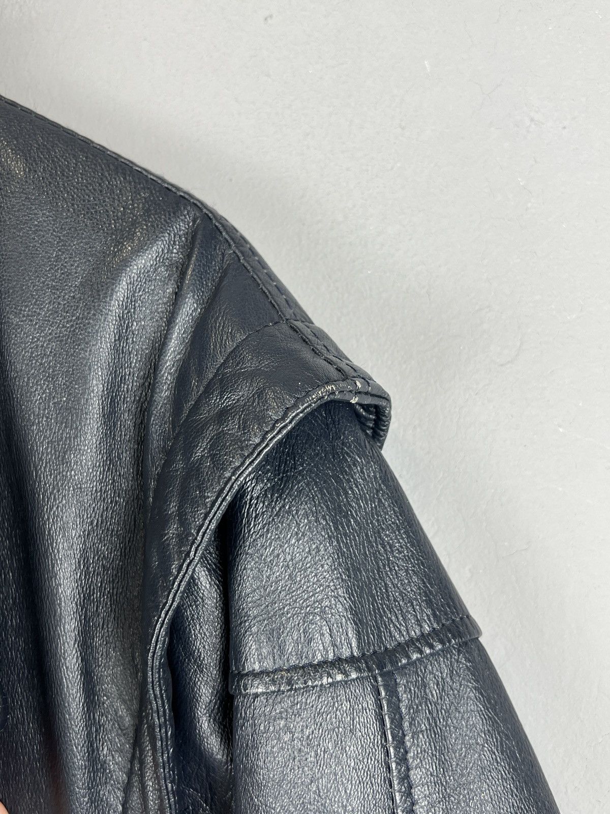 Vintage Vintage 80s Leather Trucker jacket Racing Moto y2k Size US M / EU 48-50 / 2 - 8 Thumbnail