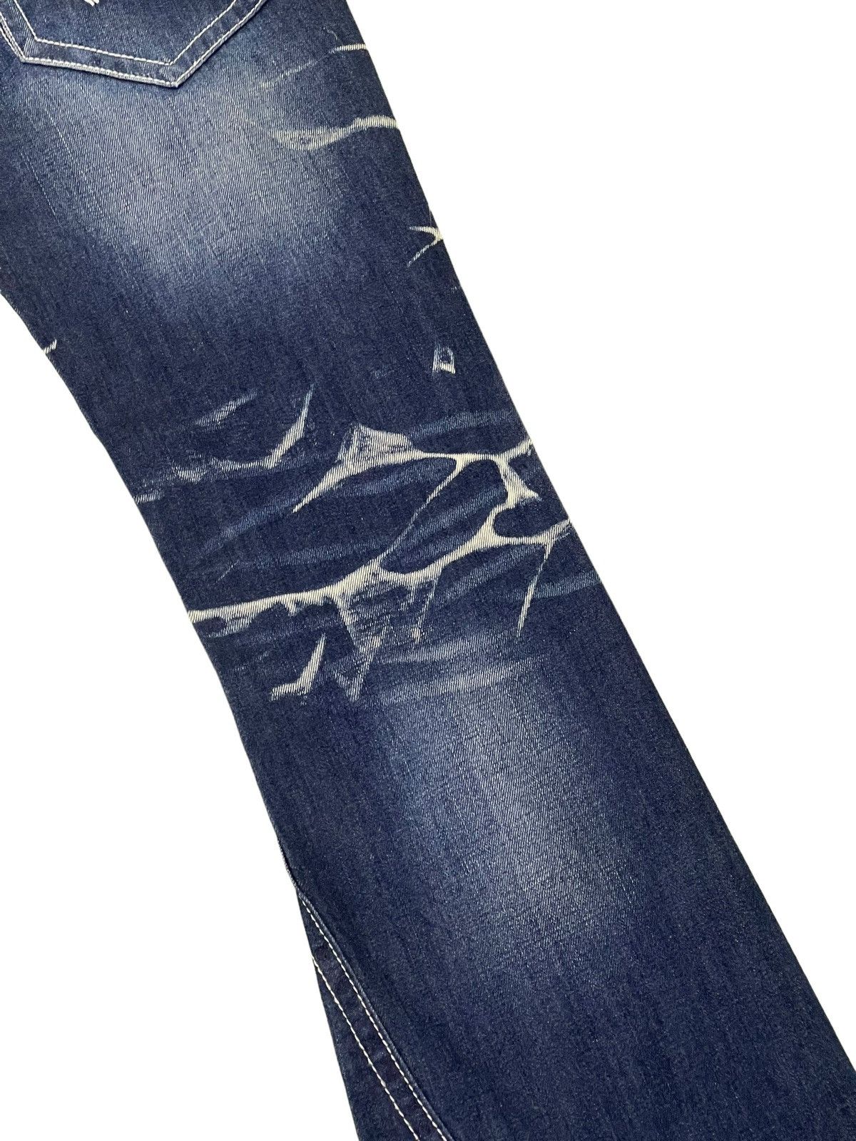 Japanese Brand Flare Jeans Black Crown Faded Distress Boot Cut 8🟦7 Size US 28 / EU 44 - 18 Thumbnail