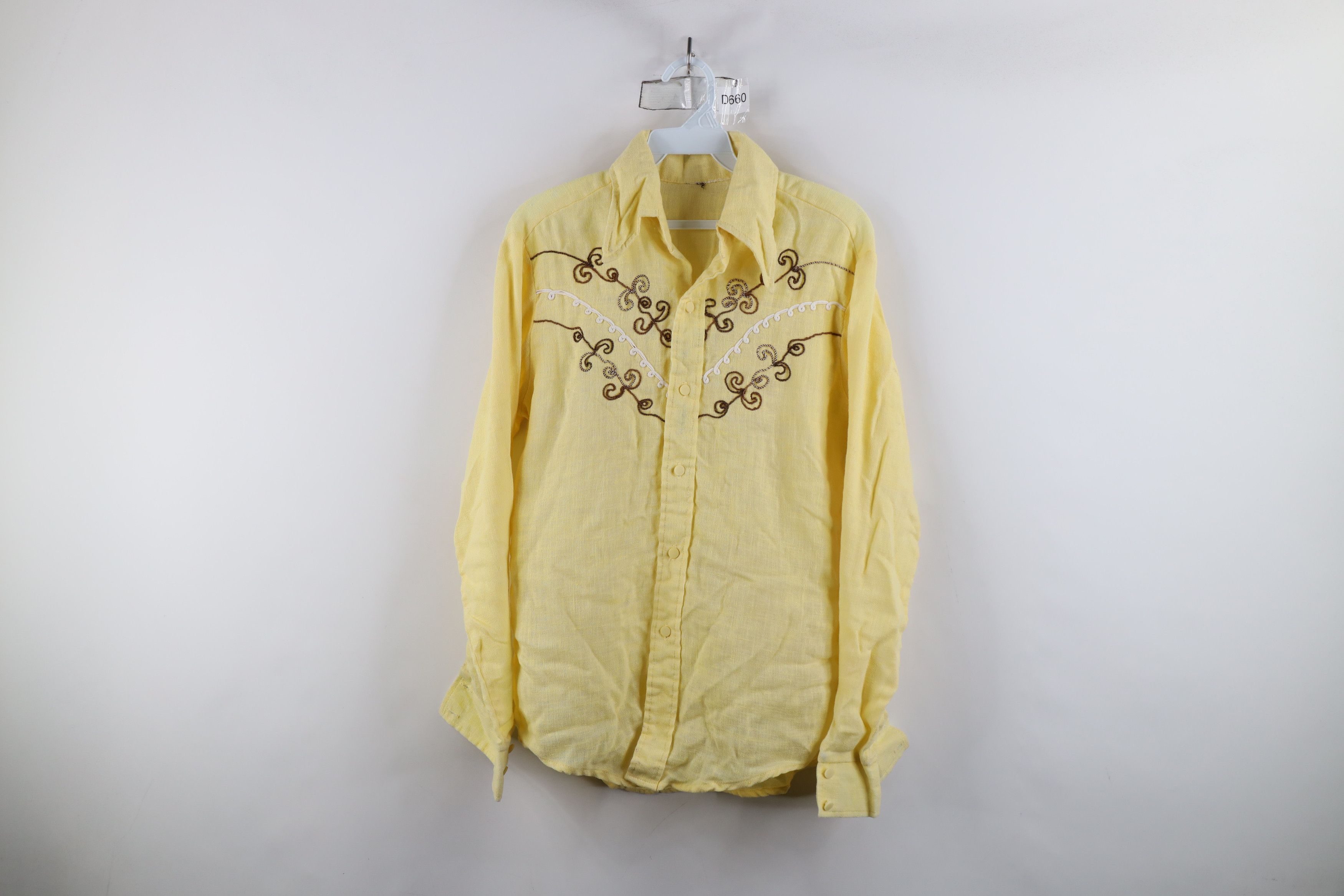 Vintage Vintage 60s 70s Rockabilly Chain Stitch Western Button Shirt Size US M / EU 48-50 / 2 - 1 Thumbnail