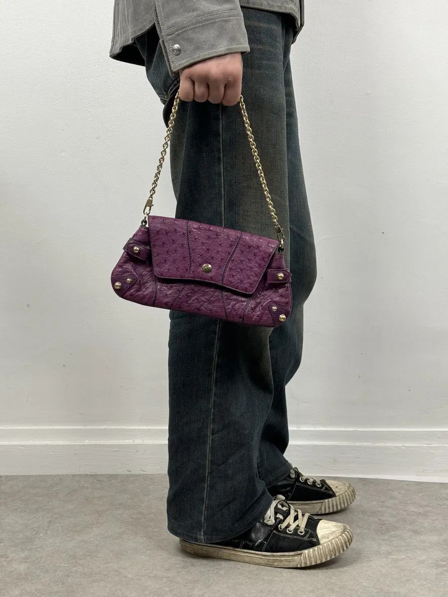 Gucci AW2003 Gucci Purple Ostrich Leather Handle Clutch Bag Size ONE SIZE - 6 Thumbnail