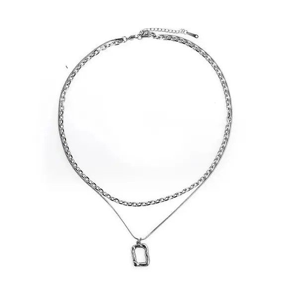 Jewelry Aoyama x Aoba Cutout Pendant Double Layer Clavicle Chain Size ONE SIZE - 2 Thumbnail