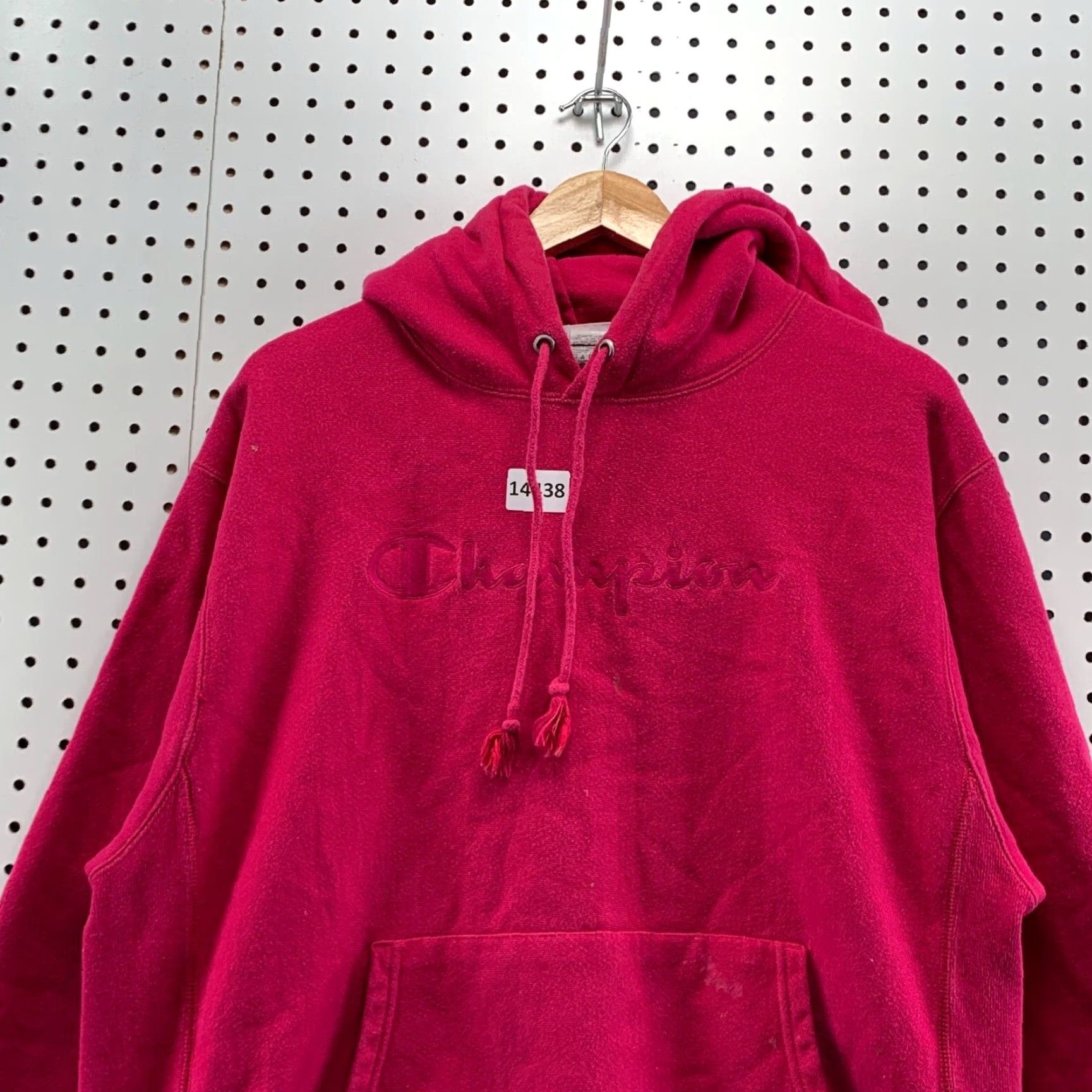 Champion Champion Hoodie Mens Large Pink Tonal Spell Out Reverse Weave Hooded Sweatshirt 90s Logo Size US L / EU 52-54 / 3 - 3 Thumbnail