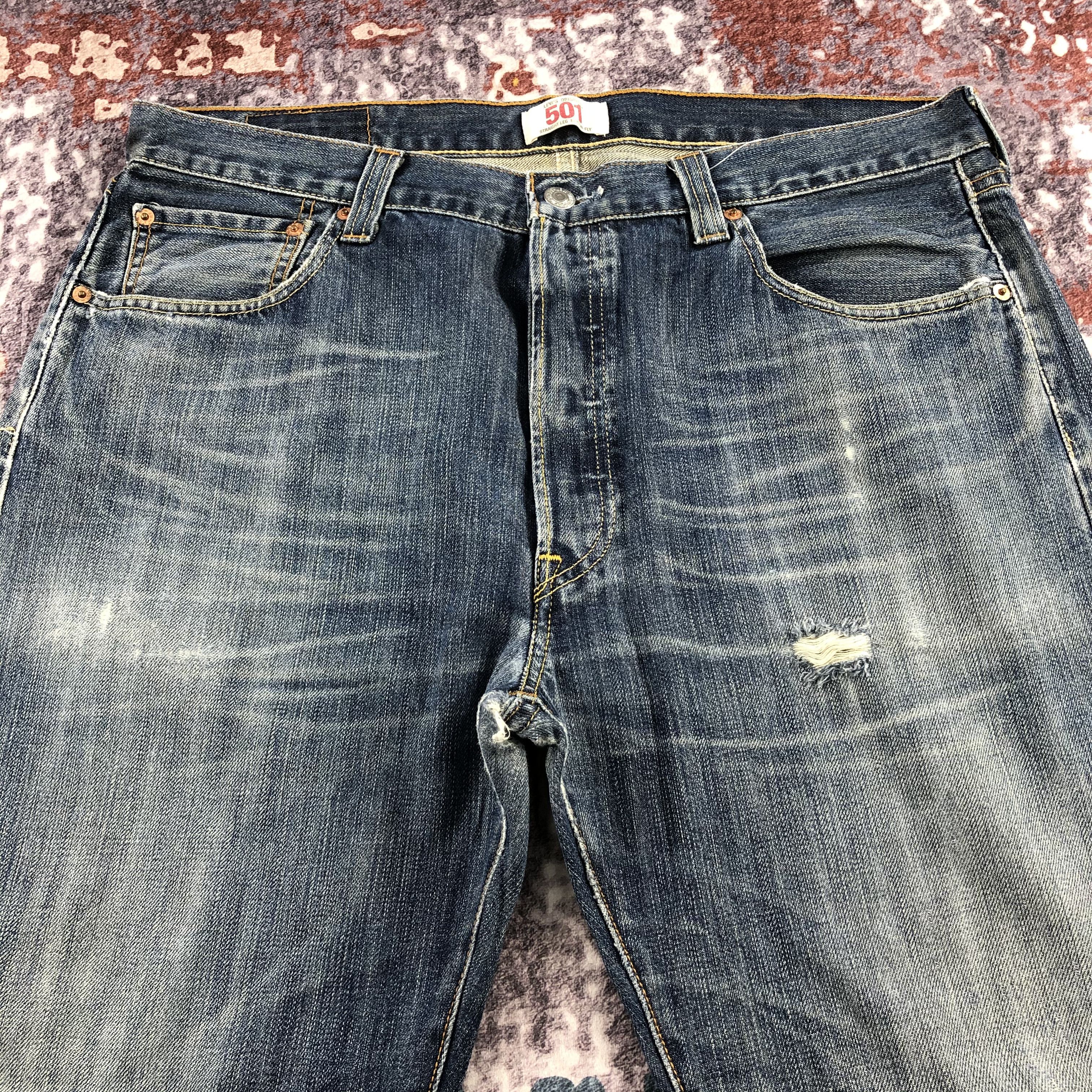 Levi's Vintage Blue Wash Levis 501 Jeans-JM2270 Size US 37 - 3 Thumbnail