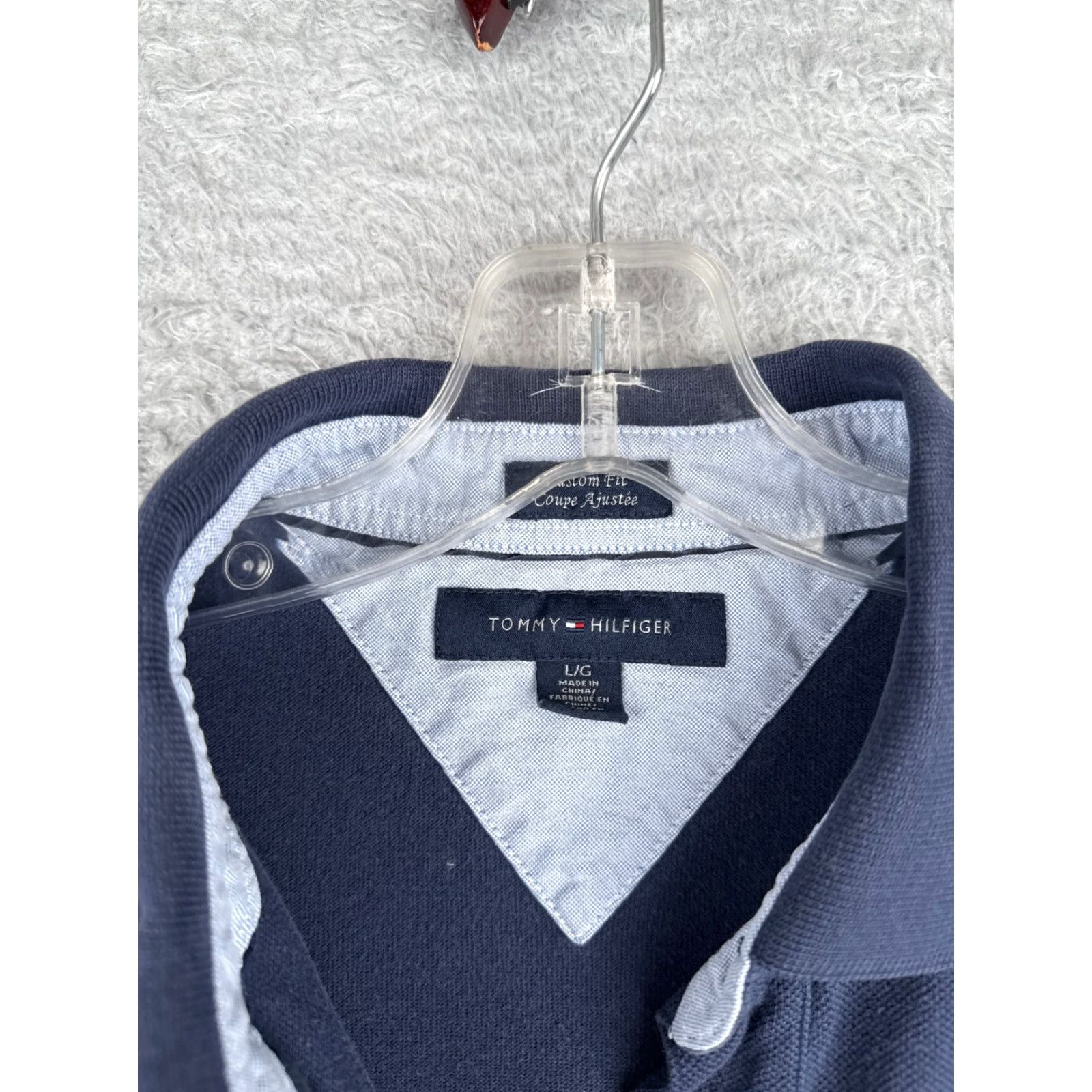 Tommy Hilfiger Tommy Hilfiger Polo Shirt Men Large Blue 100% Cotton Custom Fit Short Sleeve Slim Trim Embroidered Logo Sports Modern Theme Mens Size US L / EU 52-54 / 3 - 7 Thumbnail
