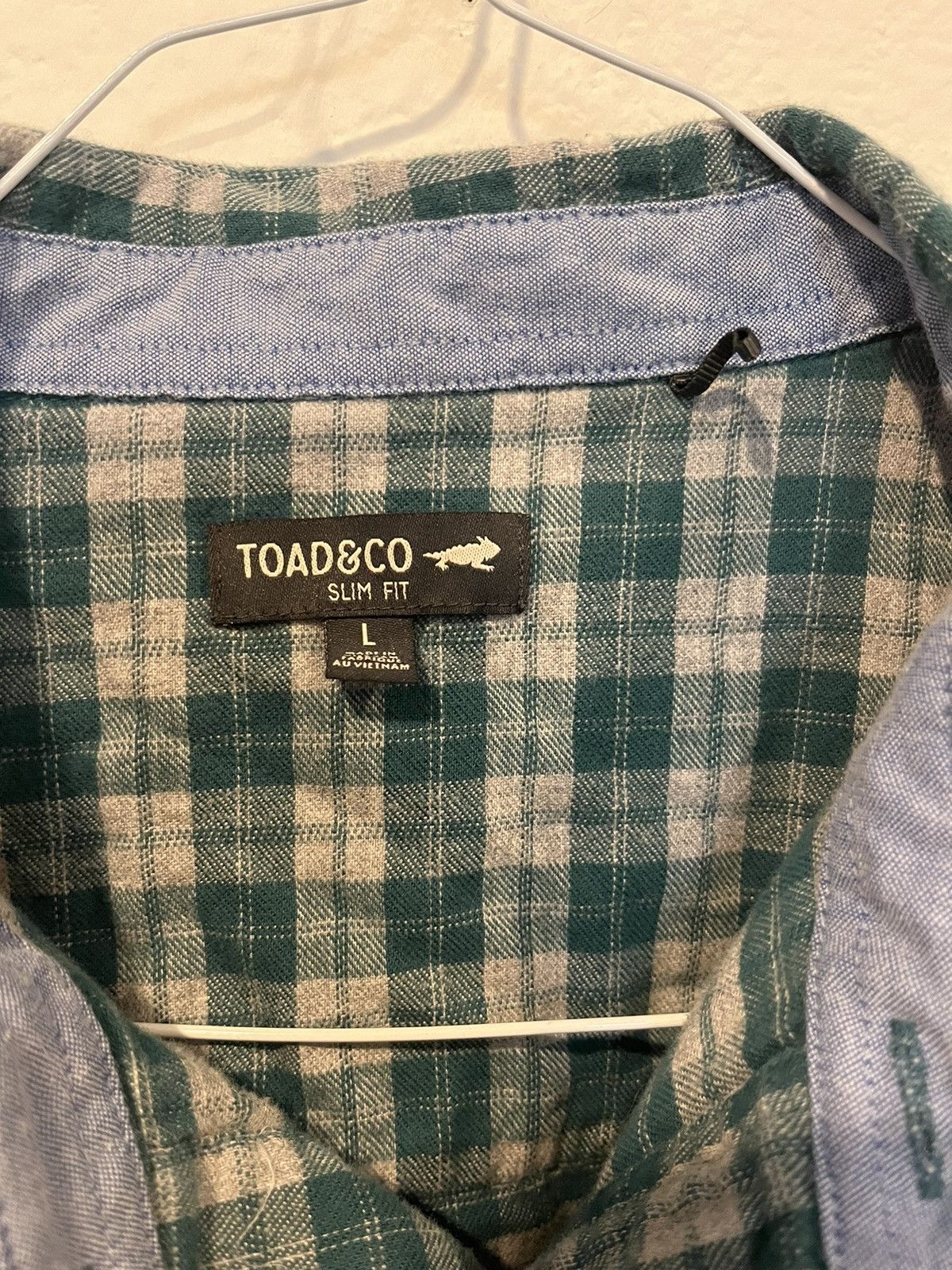 Toad&Co Toad & Co Men's Large Slim Fit Long Sleeve Green Plaid Size US L / EU 52-54 / 3 - 2 Thumbnail