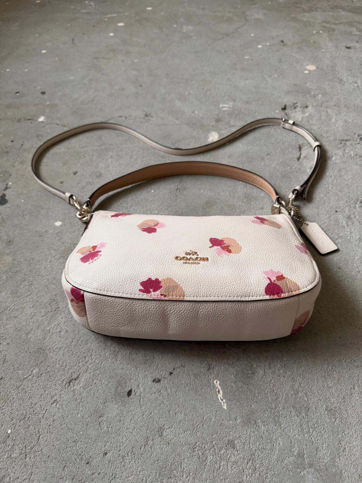 Coach Coach 2Way Sutton Floral Shoulder Bag White/Pink Size ONE SIZE - 9 Thumbnail