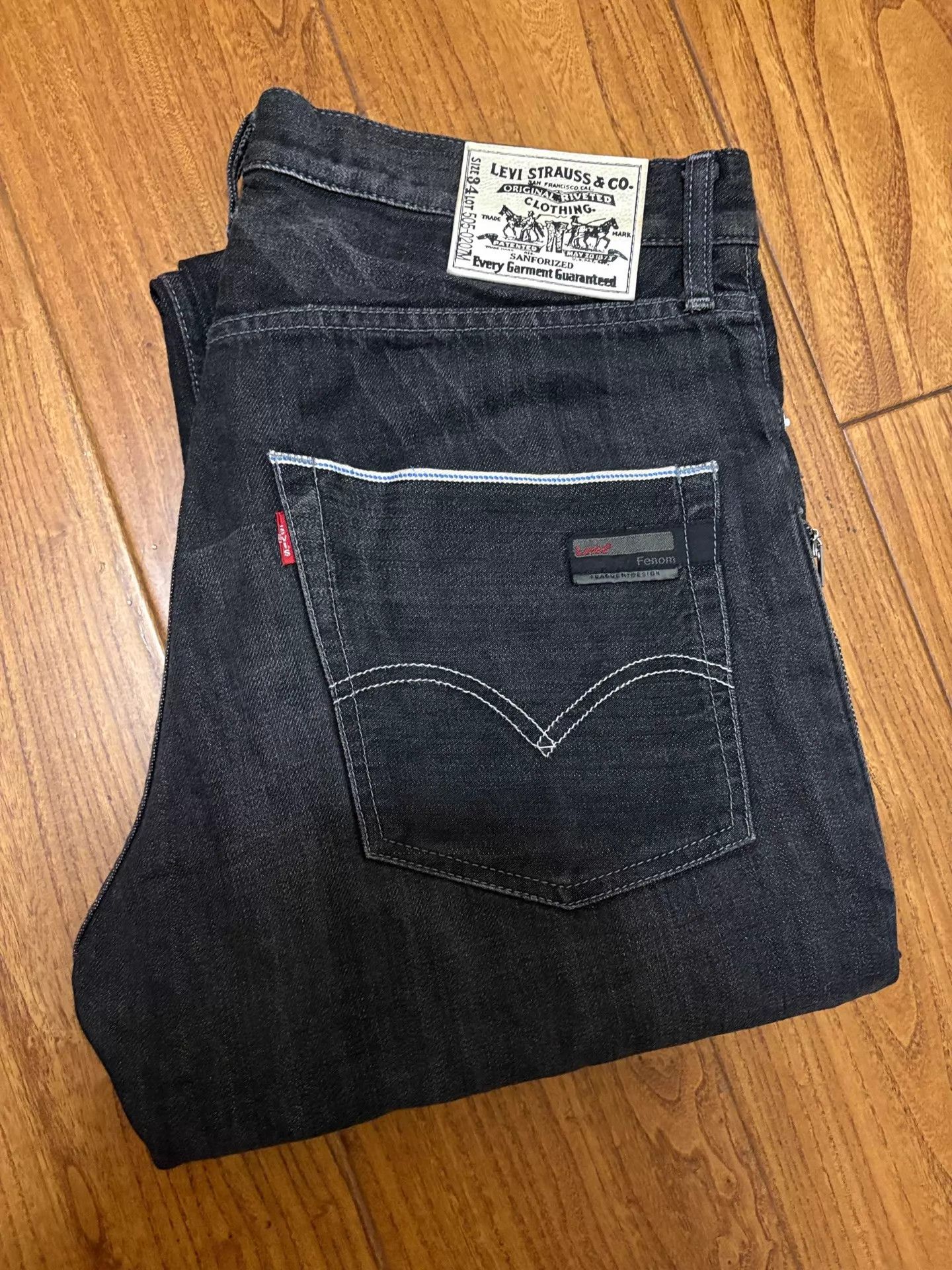Levi's LEVIS FENOM White Button Heavy Wash 505 Jeans W34 Size US 34 / EU 50 - 3 Thumbnail