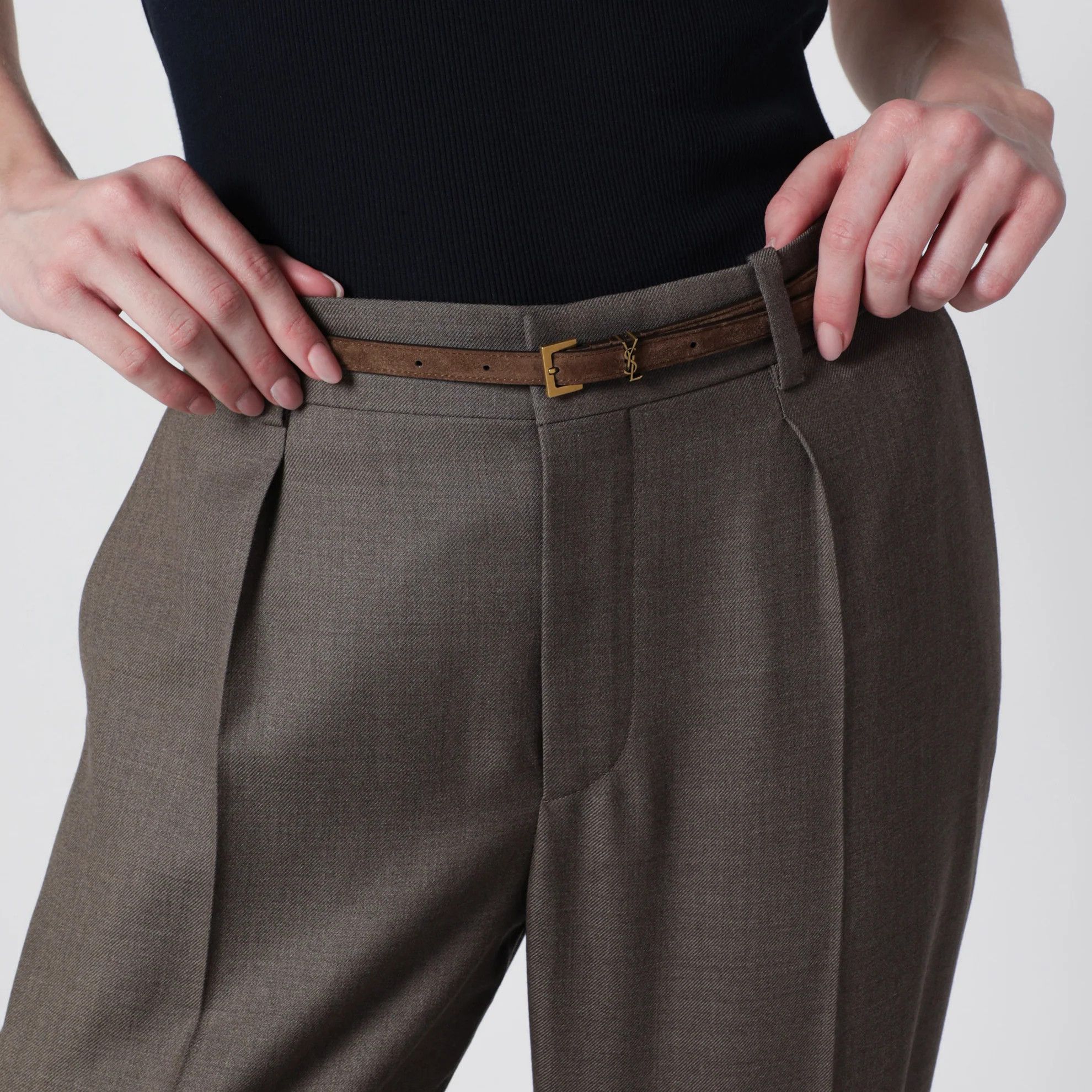 Saint Laurent Paris o1d2blof0526 Size: 90 / Cassandre Extra-thin Suede Belt Size ONE SIZE - 2 Thumbnail