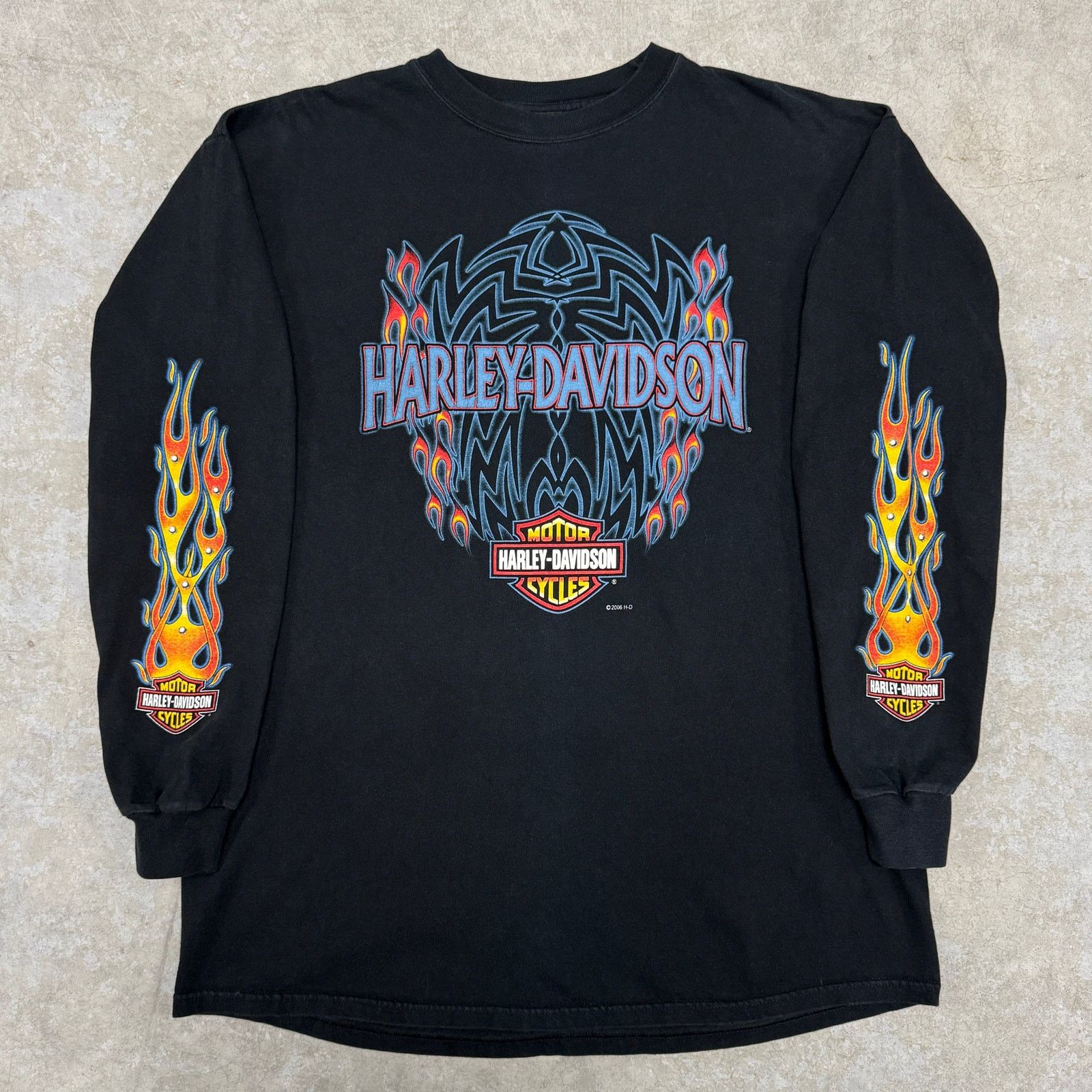 Harley Davidson Vintage Harley Davidson Flame Longsleeve Size US XL / EU 56 / 4 - 1 Thumbnail