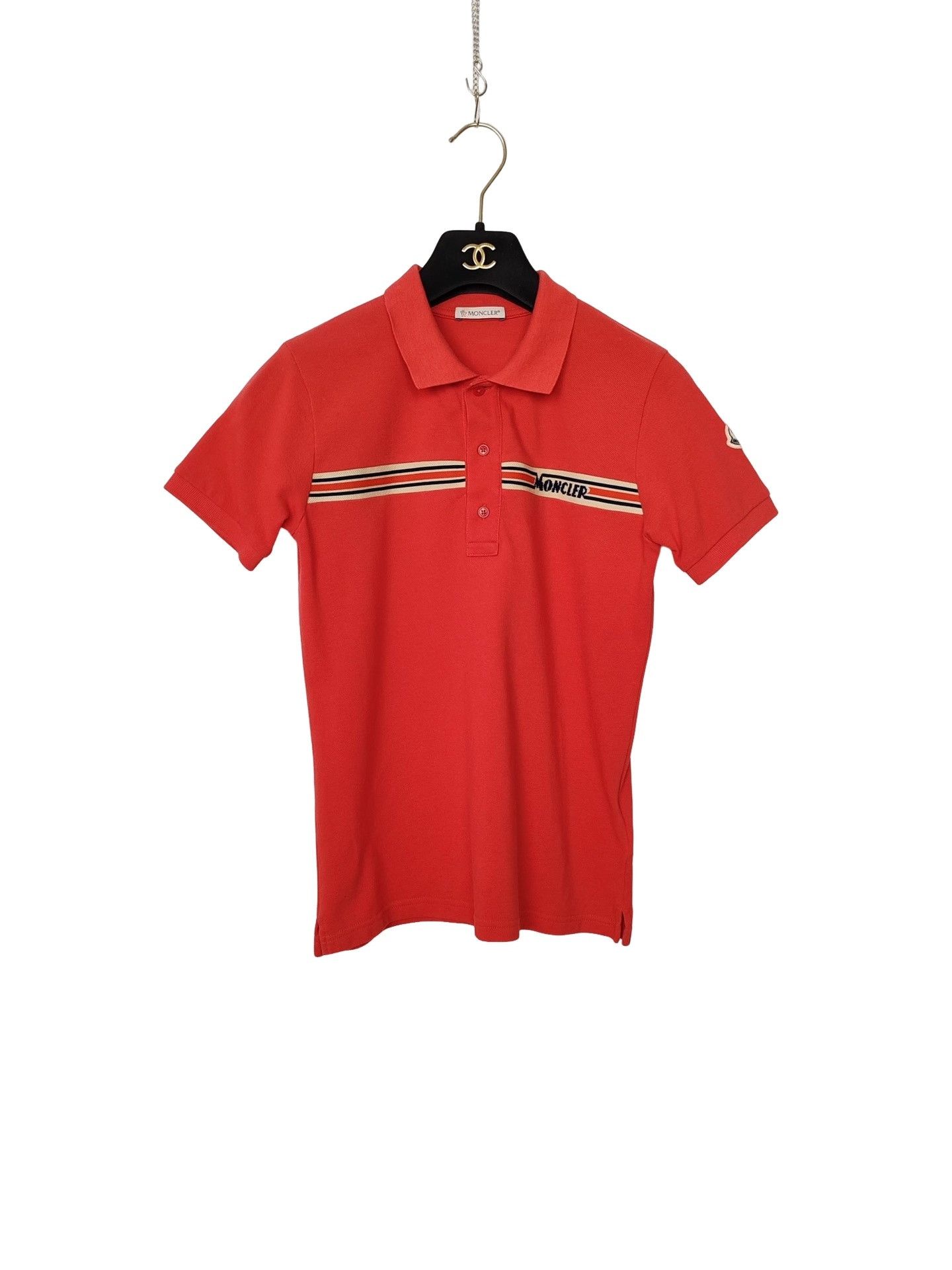 Moncler Moncler Striped Logo Polo Shirt Size S Size S / US 4 / IT 40 - 1 Thumbnail
