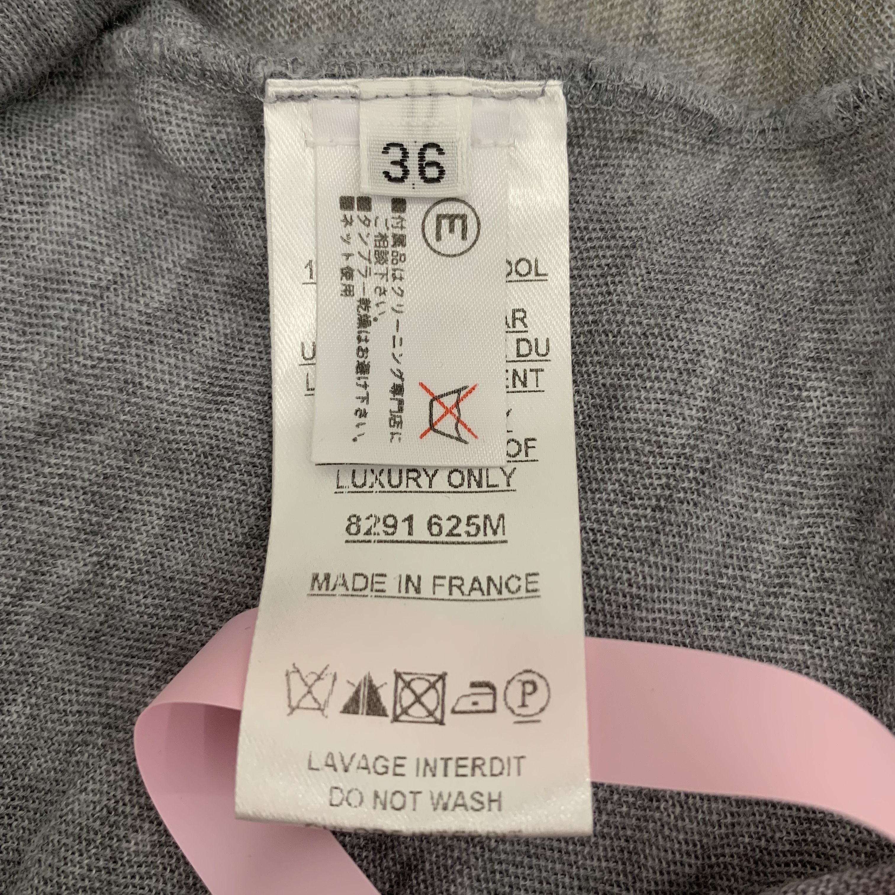 Balmain Balmain Tee – Grey Wool Side-Button (Size XS) Size XS / US 0-2 / IT 36-38 - 3 Thumbnail