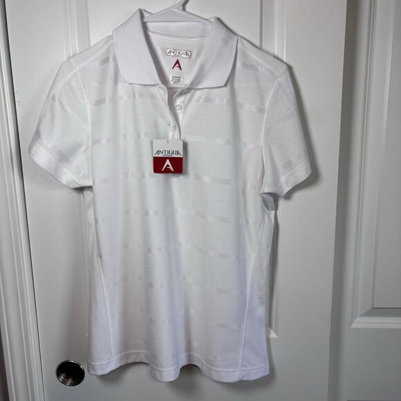 Antigua Antigua Golf Polo Women Striped Desert Dry Short Sleeve M Size M / US 6-8 / IT 42-44 - 2 Thumbnail