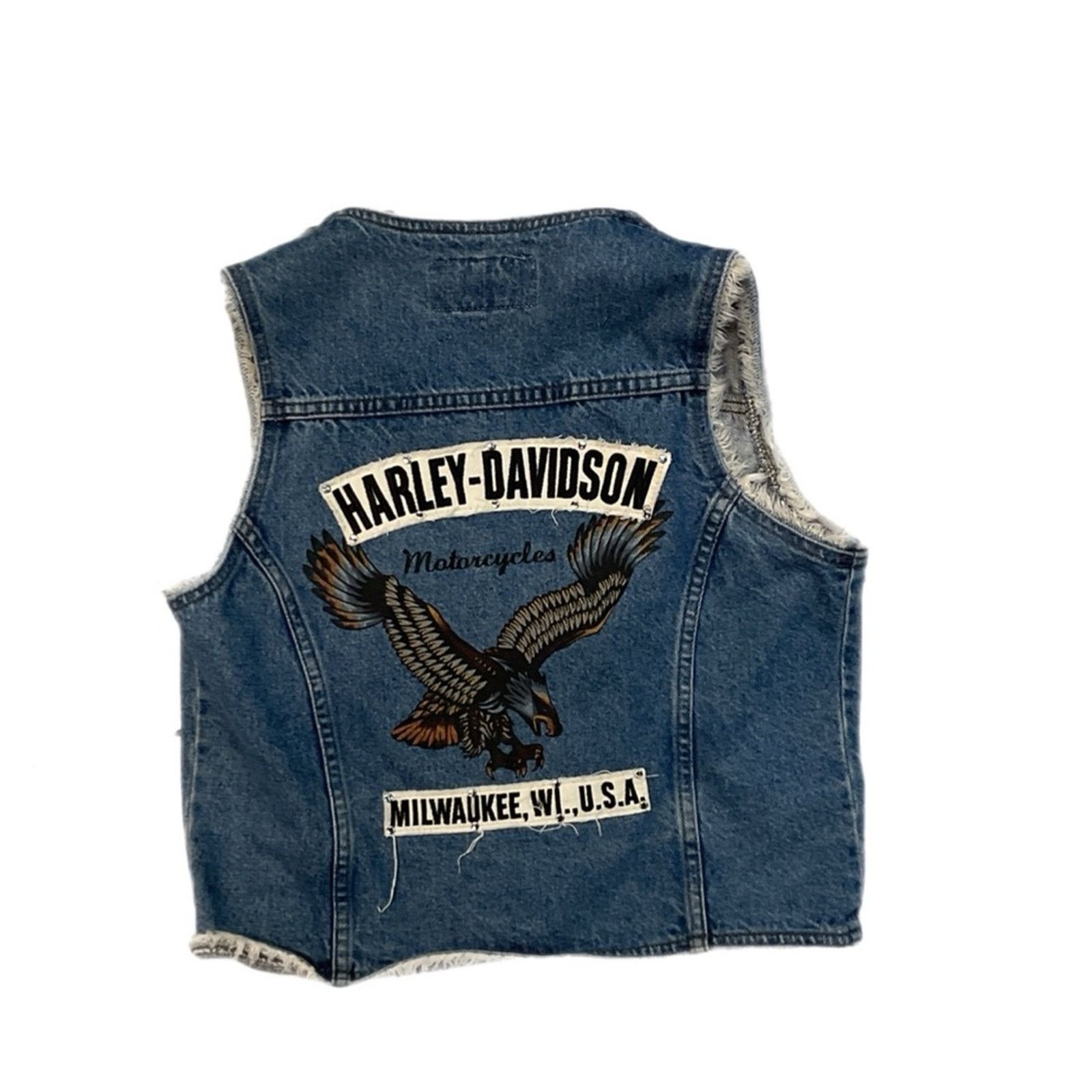 Harley Davidson Harley-Davidson Denim Embroidered Eagle Milwaukee USA vest Size M / US 6-8 / IT 42-44 - 2 Thumbnail