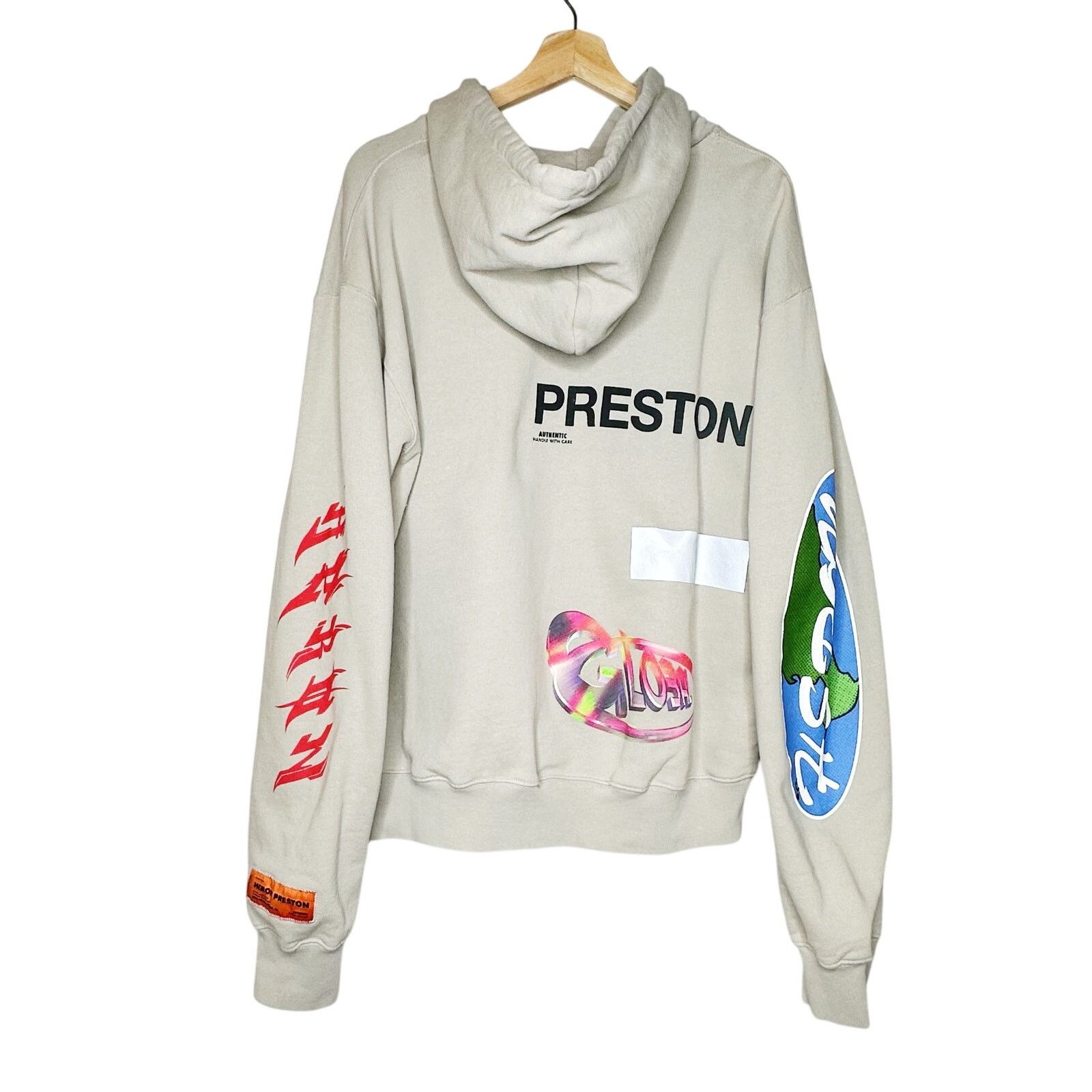Heron Preston Heron Preston NWT Global Collage Grey Cotton Graphic Hoodie Size US M / EU 48-50 / 2 - 6 Thumbnail