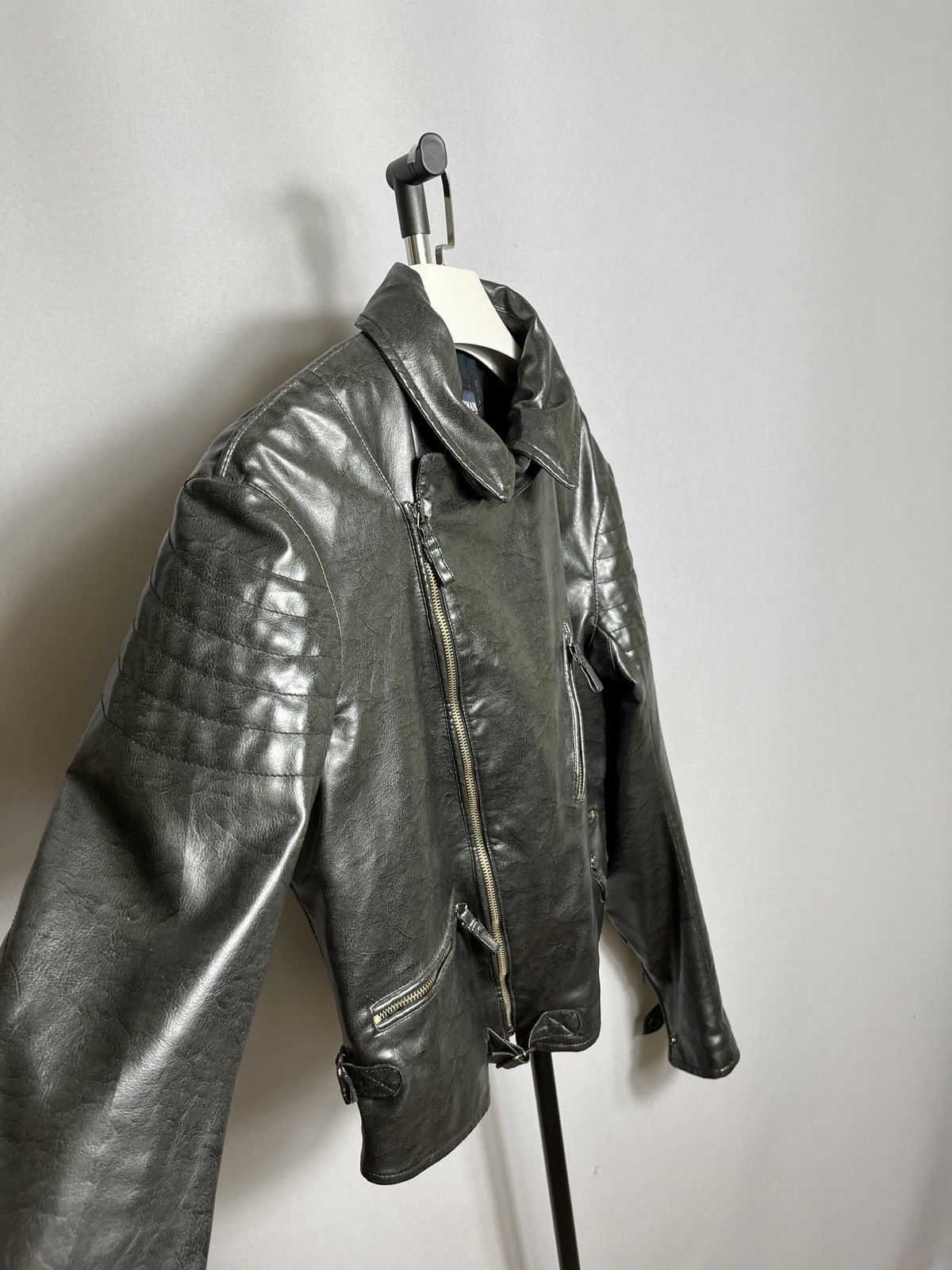 Armani × Giorgio Armani Armani Jeans PVC mens jacket black motorcycle Sz 50 Size US M / EU 48-50 / 2 - 2 Thumbnail