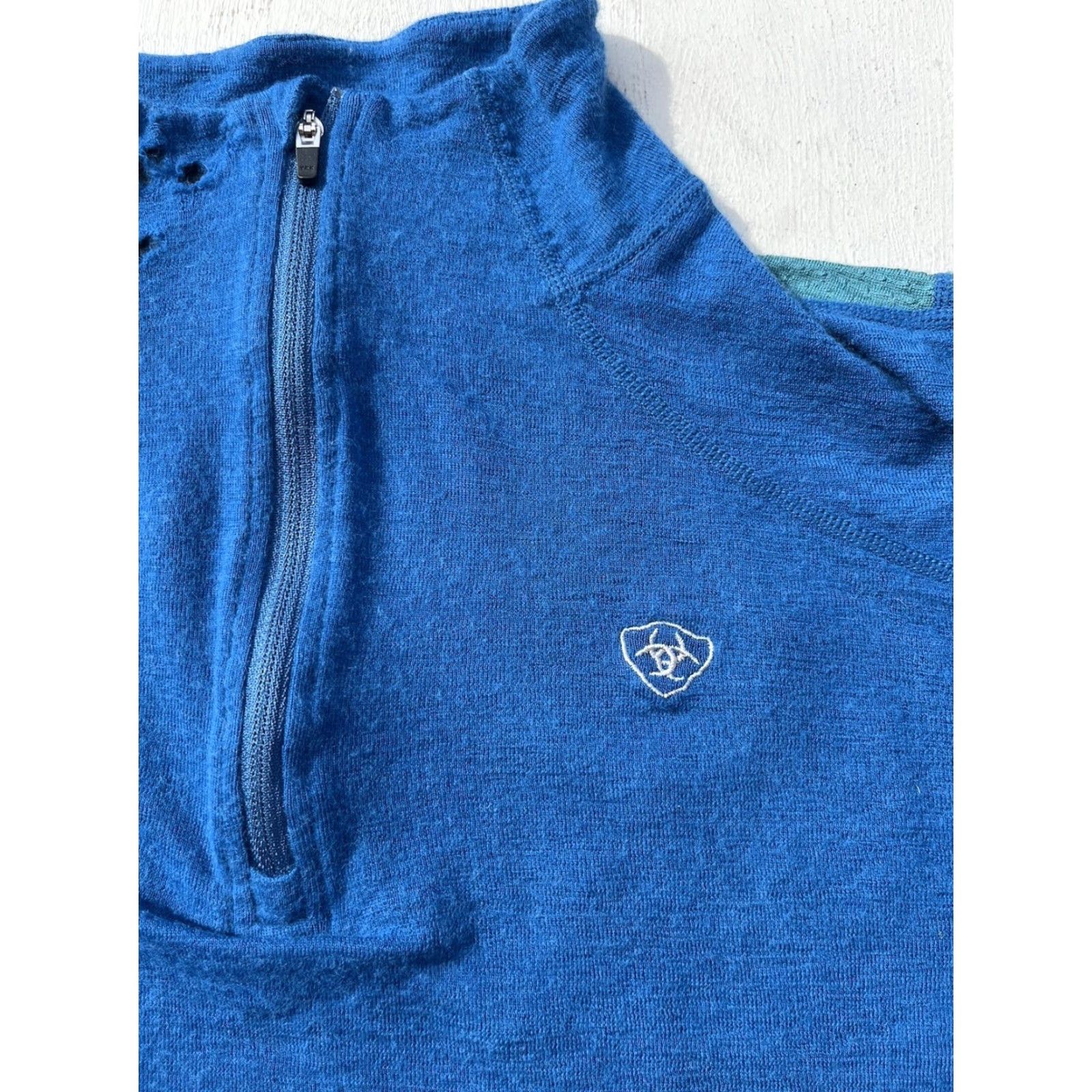 Ariat Ariat Tek Sweater Blue Pullover L Merino Wool 1/4 Zip 90s Outdoor Hiking Mens Regular Pullover Size US L / EU 52-54 / 3 - 2 Thumbnail