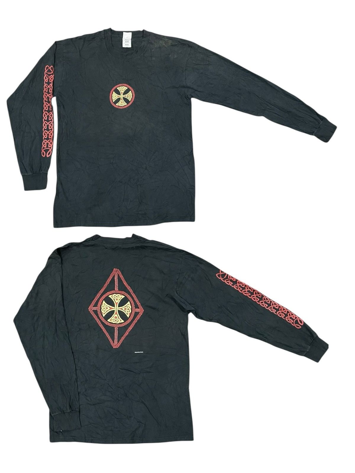 Vintage VTG '90 Courtney Davis Sacred Hearts Celtic Cross Shirts Size US L / EU 52-54 / 3 - 1 Thumbnail
