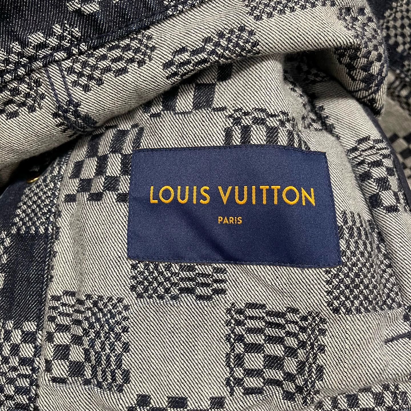 Louis Vuitton Louis Vuitton Damier All Over Logo Denim Jacket 56 New Size US XL / EU 56 / 4 - 4 Thumbnail