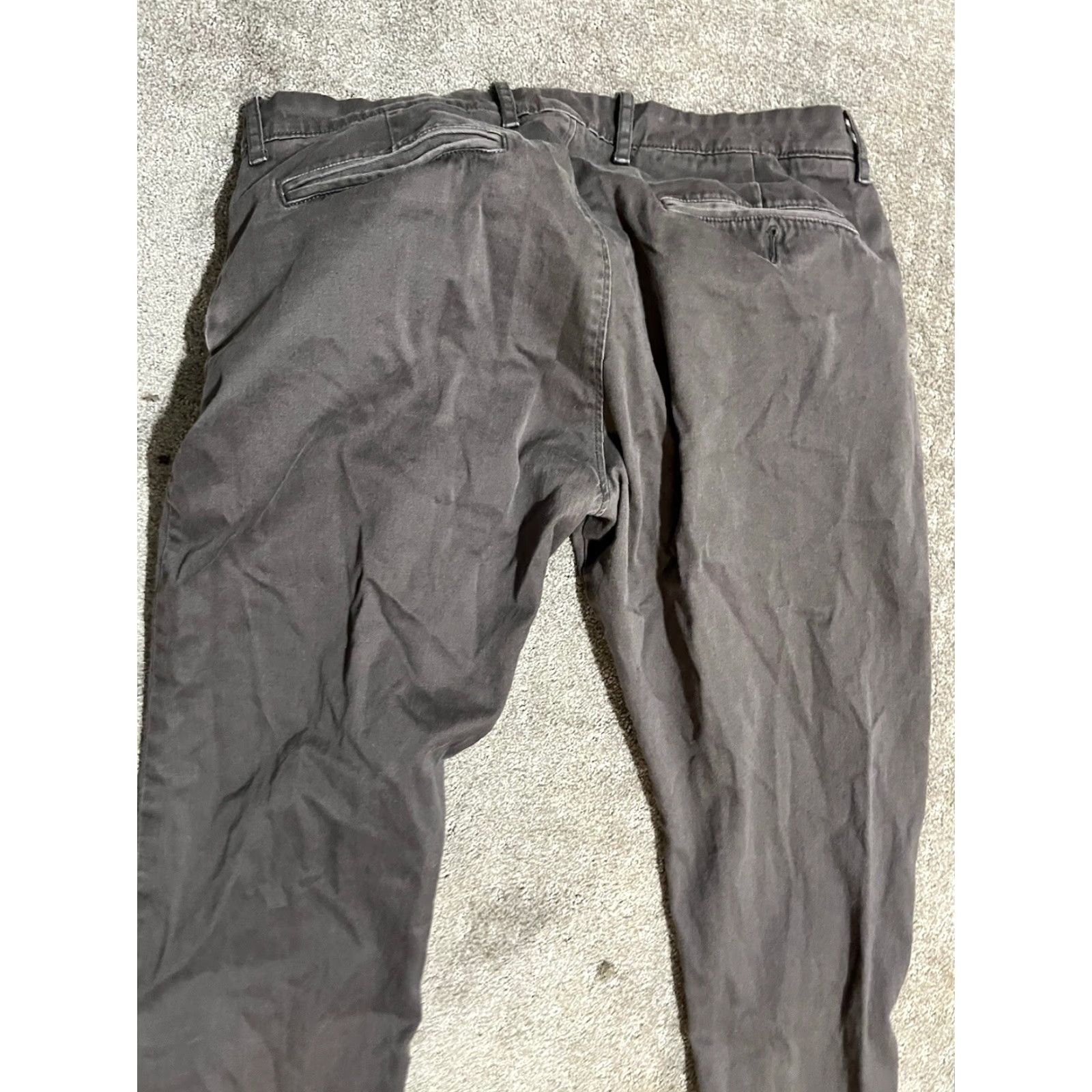 J.Crew VINTAGE J.CREW 484 Slim Straight Chino Pants Gray 33x28 Men’s Flat Front Cotton Stretch Size US 33 - 4 Thumbnail