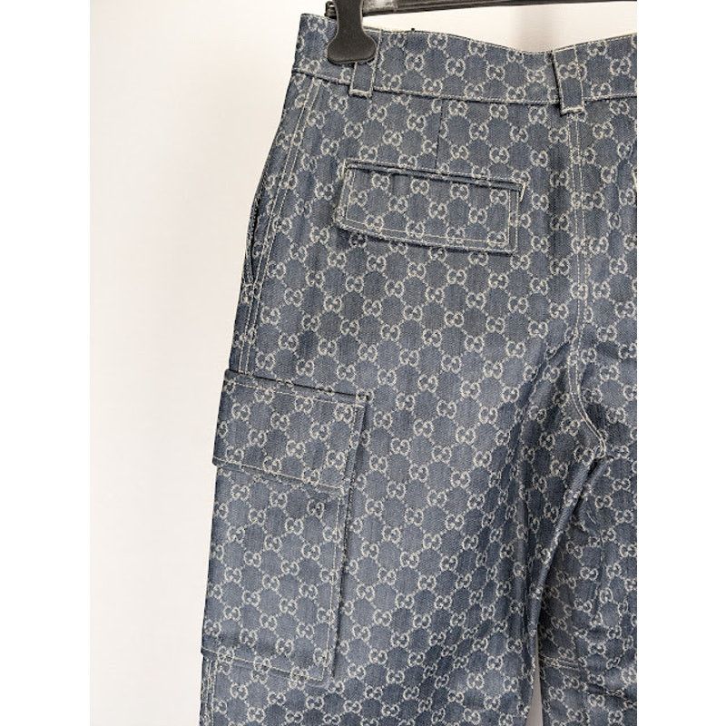 Gucci o1rshd1 Coated GG Denim Cargo Pant in Blue Size US 34 / EU 50 - 16 Thumbnail