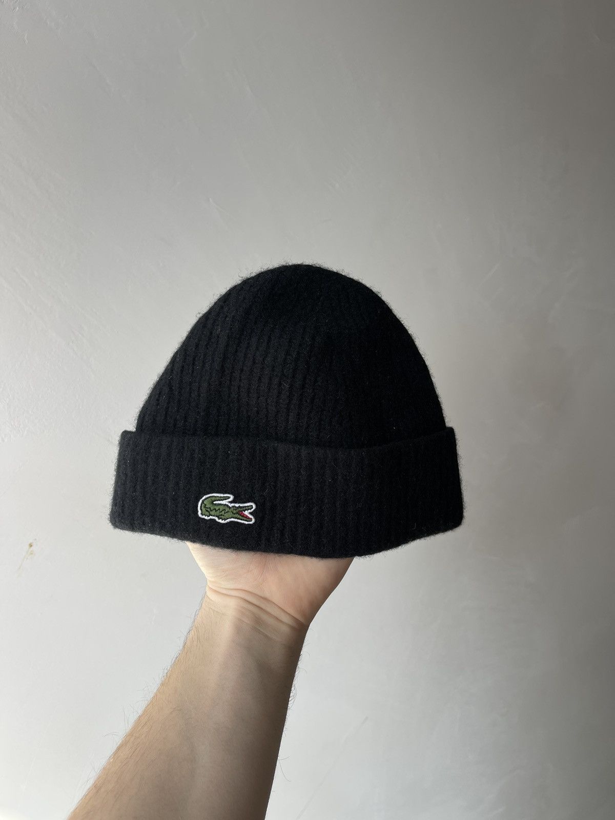 Lacoste × Vintage Rare🔥 Lacoste black wool hat beanie cap Size ONE SIZE - 1 Thumbnail