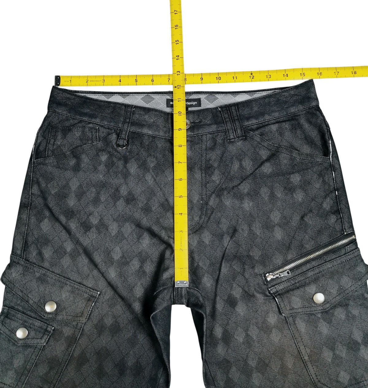 semanticdesign Semantic Design Multi Pocket All Printed Slim Cargo Pants Size US 31 - 12 Thumbnail