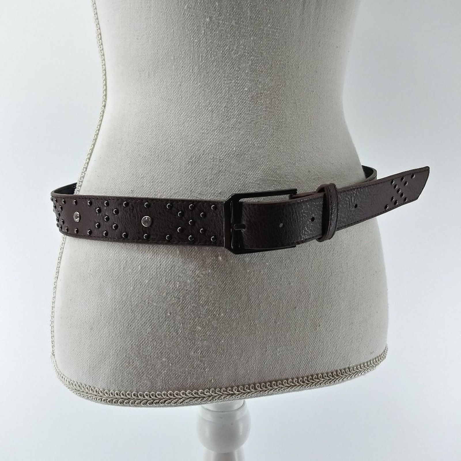 Other Women's Dark Brown Faux Leather Rhinestone Stud Belt size 8 Size ONE SIZE - 12 Thumbnail