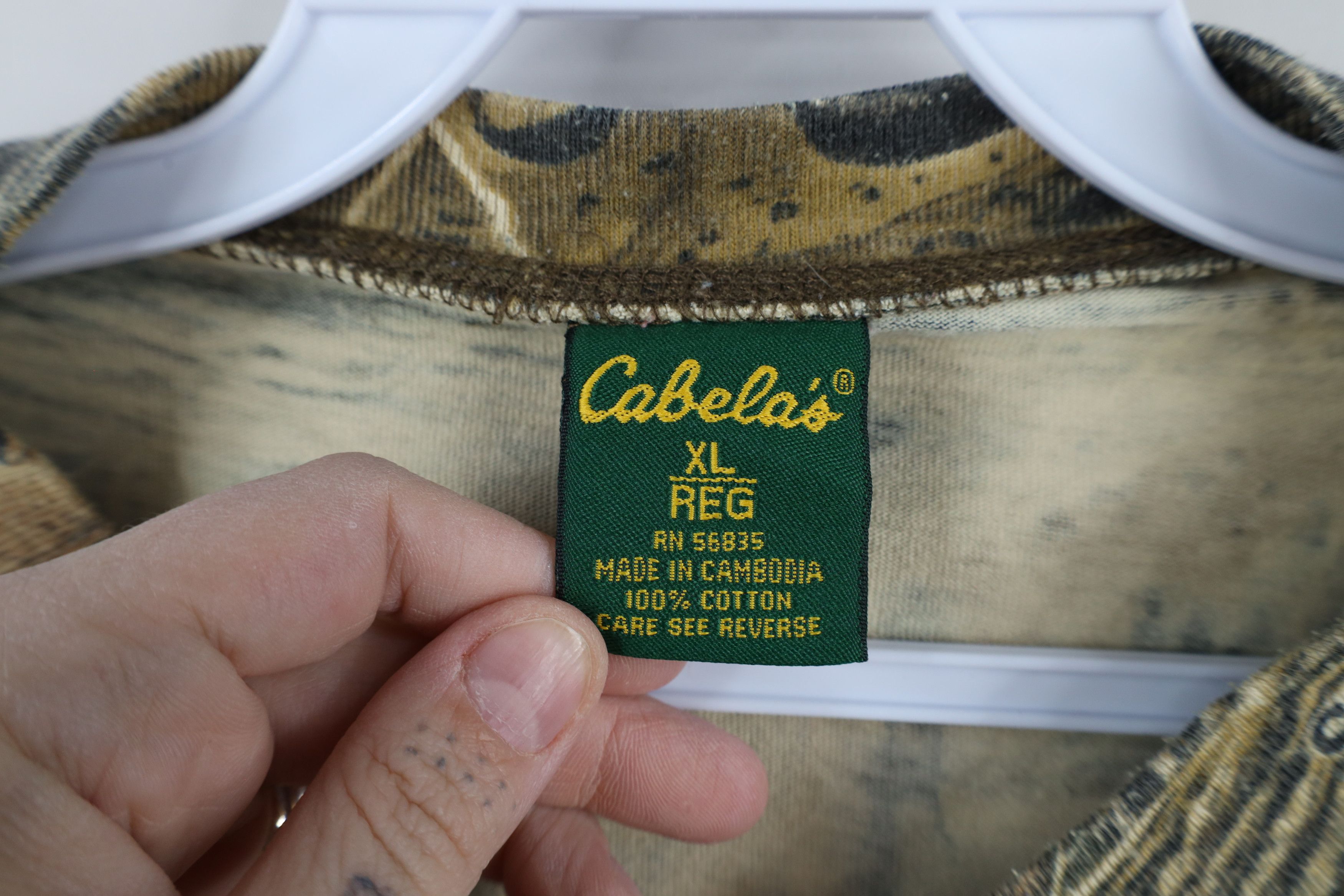Cabelas × Vintage Vintage Cabelas Camouflage Long Sleeve Henley T-Shirt Cotton Size US XL / EU 56 / 4 - 7 Thumbnail