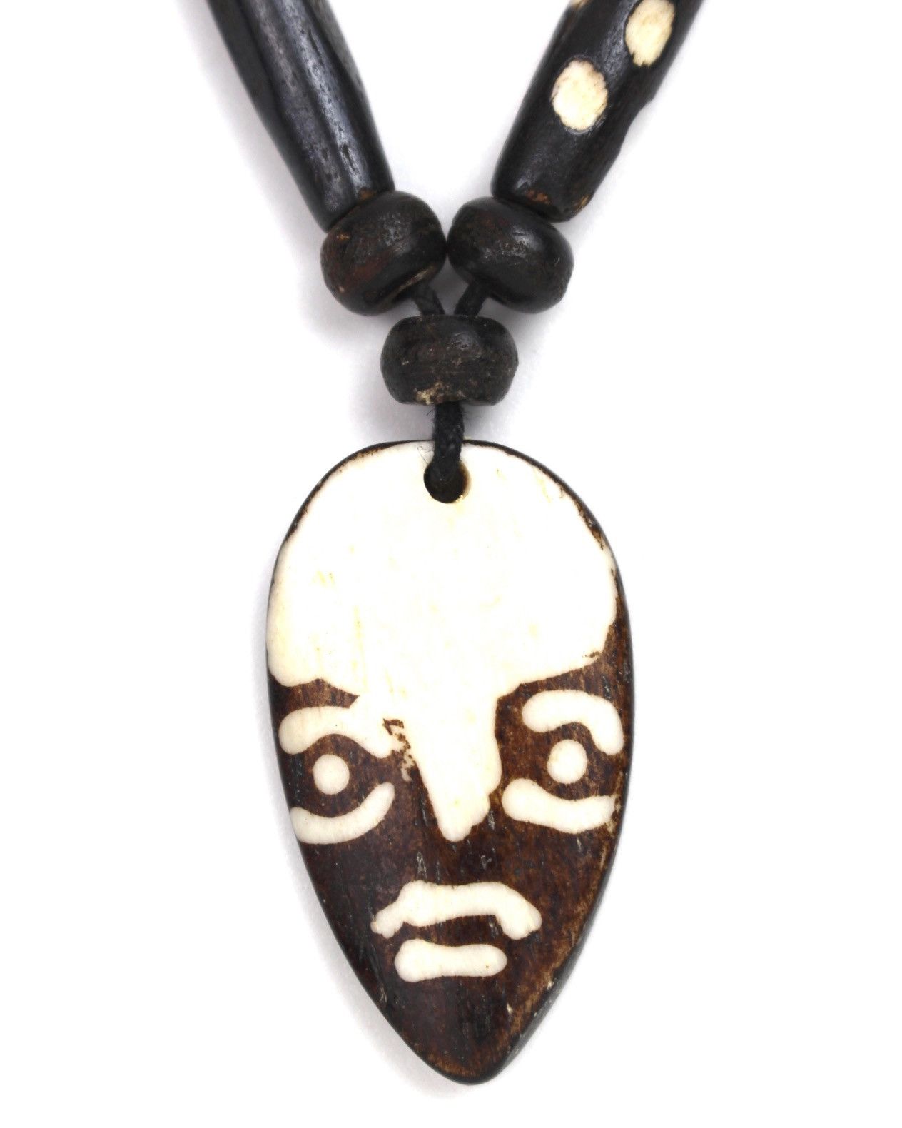 Vintage 1990S HANDCARVED AFRICAN TRIBAL MASK BONE NECKLACE Size ONE SIZE - 1 Thumbnail