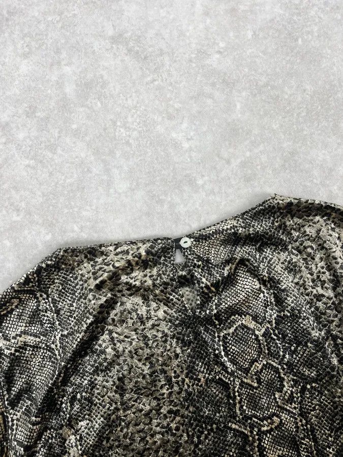 Vintage 2000s Anne Fontaine Grey Snakeskin Effect Longsleeves Size US XS / EU 42 / 0 - 7 Thumbnail