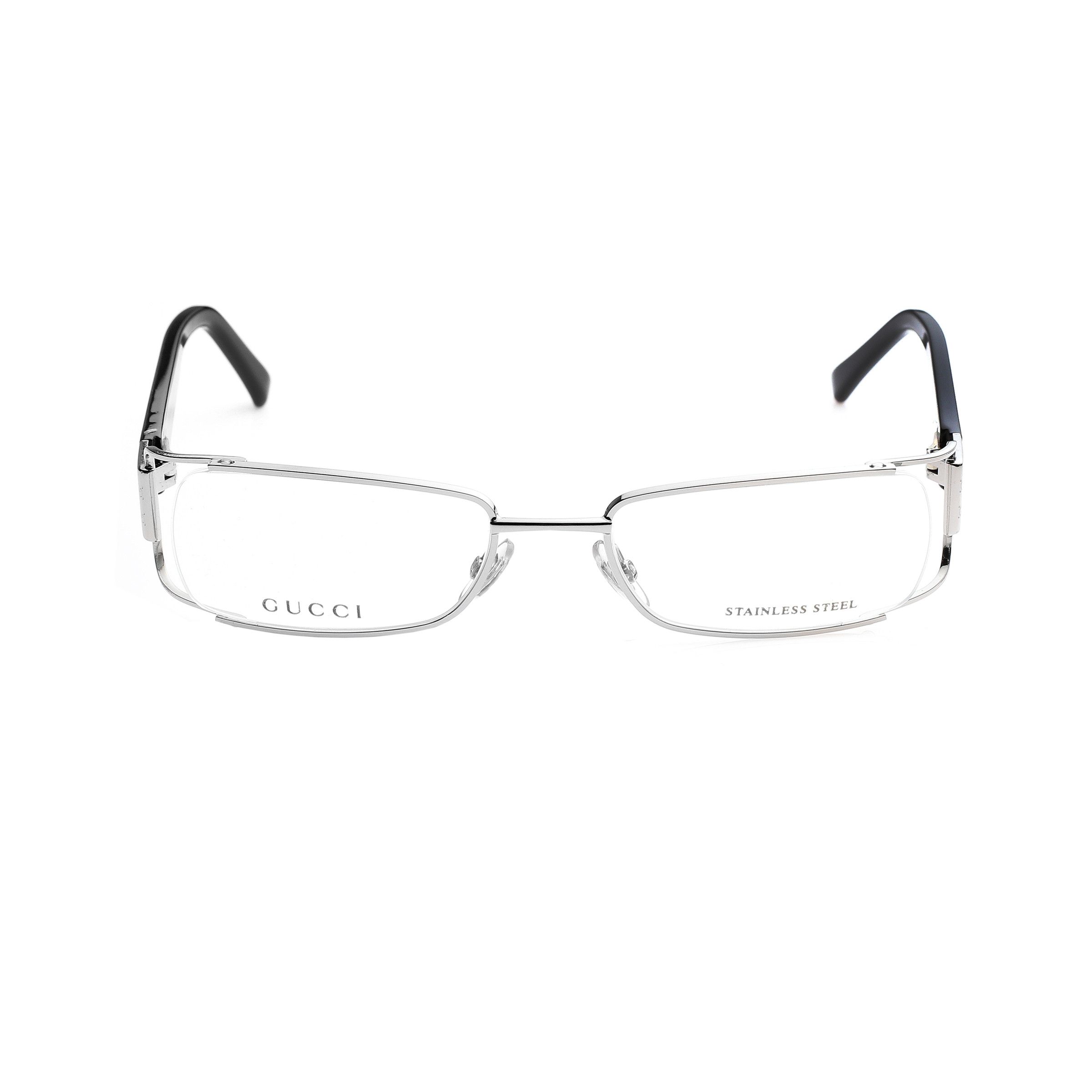 Gucci Gucci '00s Black & Silver Monogram Rectangular Glasses Size ONE SIZE - 4 Thumbnail