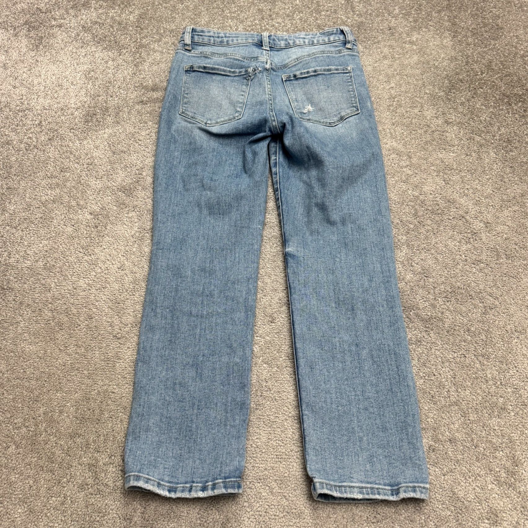 Vintage Vervet Jeans Womens 28 Distressed Straight Leg High Rise Denim Blue Stretch 5-Pocket Design Modern City Streetwear Womens Size 28" / US 6 / IT 42 - 2 Thumbnail