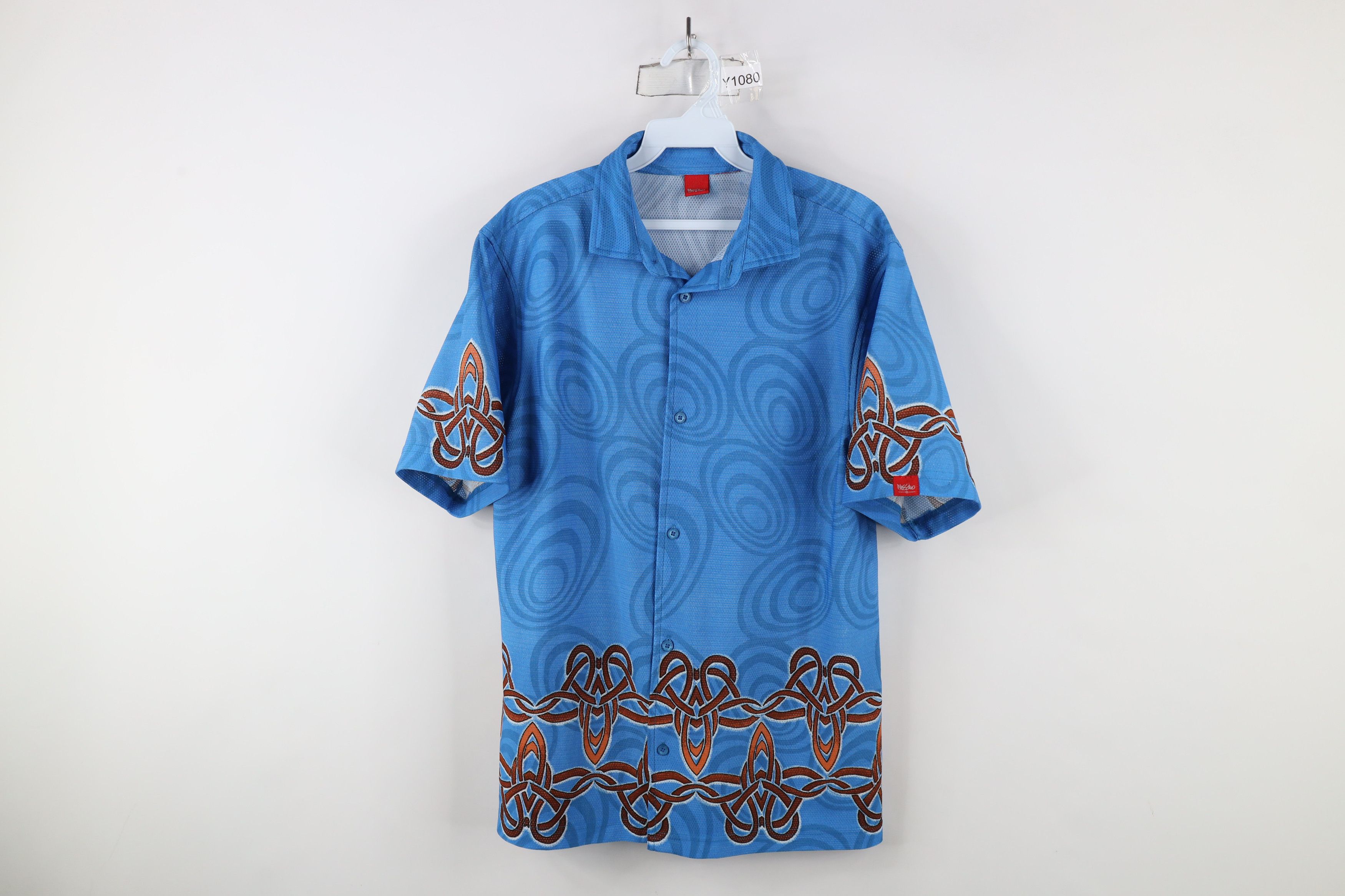 Vintage Vintage 90s Y2K Streetwear Geometric Knit Button Shirt Size US S / EU 44-46 / 1 - 1 Thumbnail