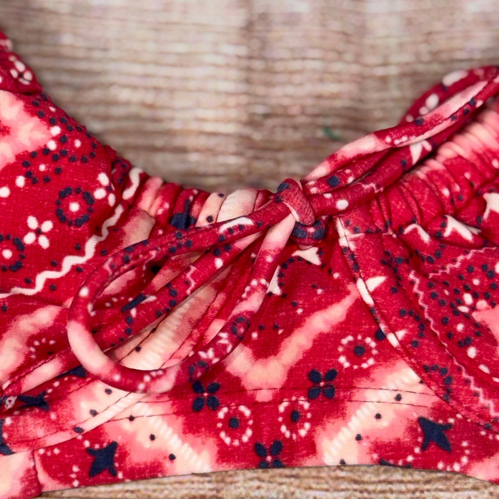 Other True Craft Small Red Bandana Print Bikini Top Size ONE SIZE - 4 Thumbnail