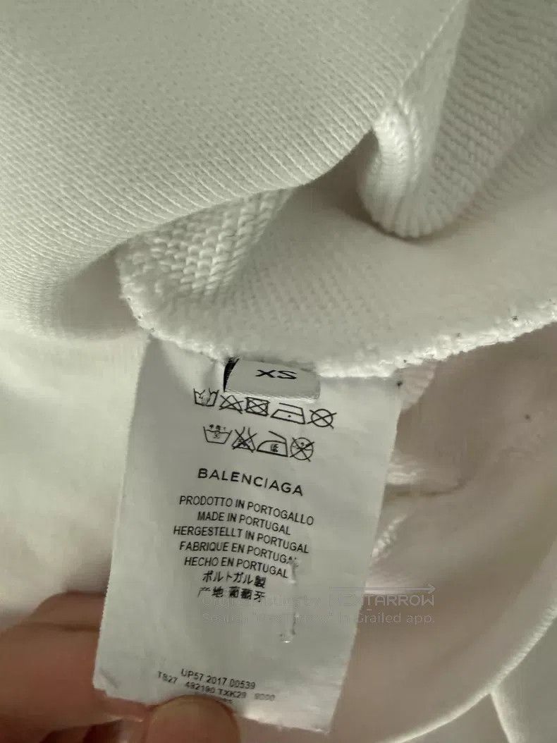 Balenciaga Balenciaga Printed White Loose Hoodie Size US XS / EU 42 / 0 - 3 Thumbnail